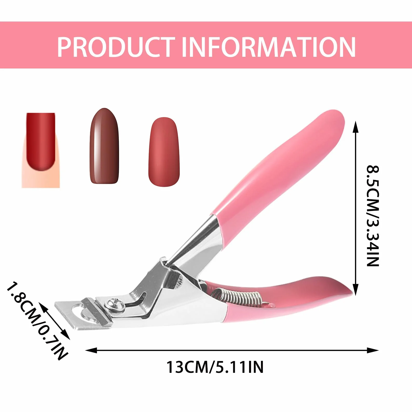Obcinacz do paznokci ze stali nierdzewnej, do manicure i skracania tipsów