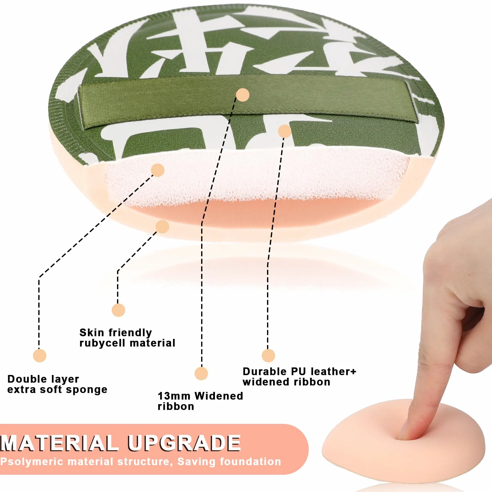 Koreańska gąbka Puff do makijażu, miękka w kształcie łezki, kosmetyczna gąbka Puff cushion do utrwalania makijażu i nakładania podkładu, do korektora, płynu, kremu i pudru, 4 szt. (duży rozmiar)