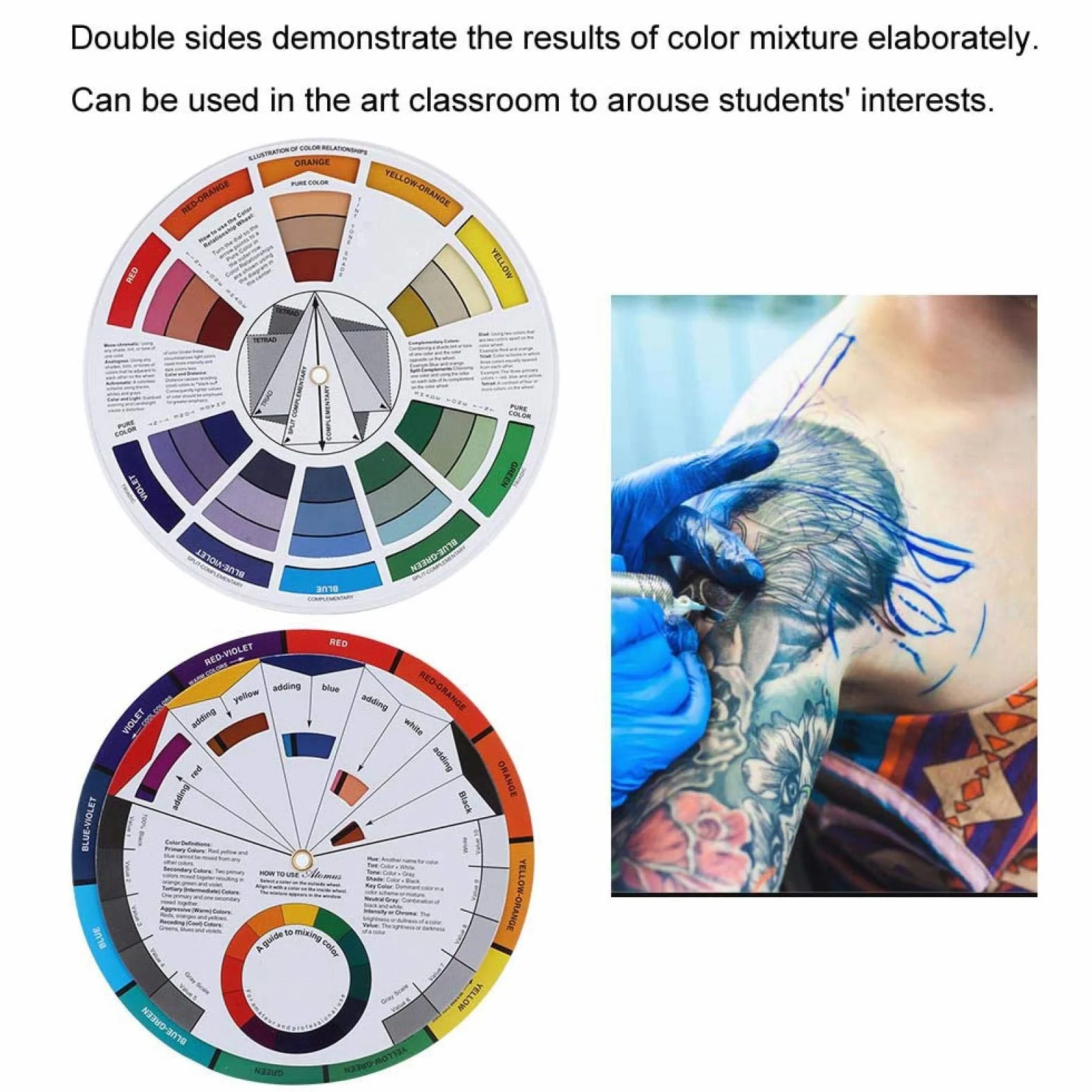 Tattoo Color Wheel Color Mix Guide Chart for Permanent Makeup Pigment Supplies