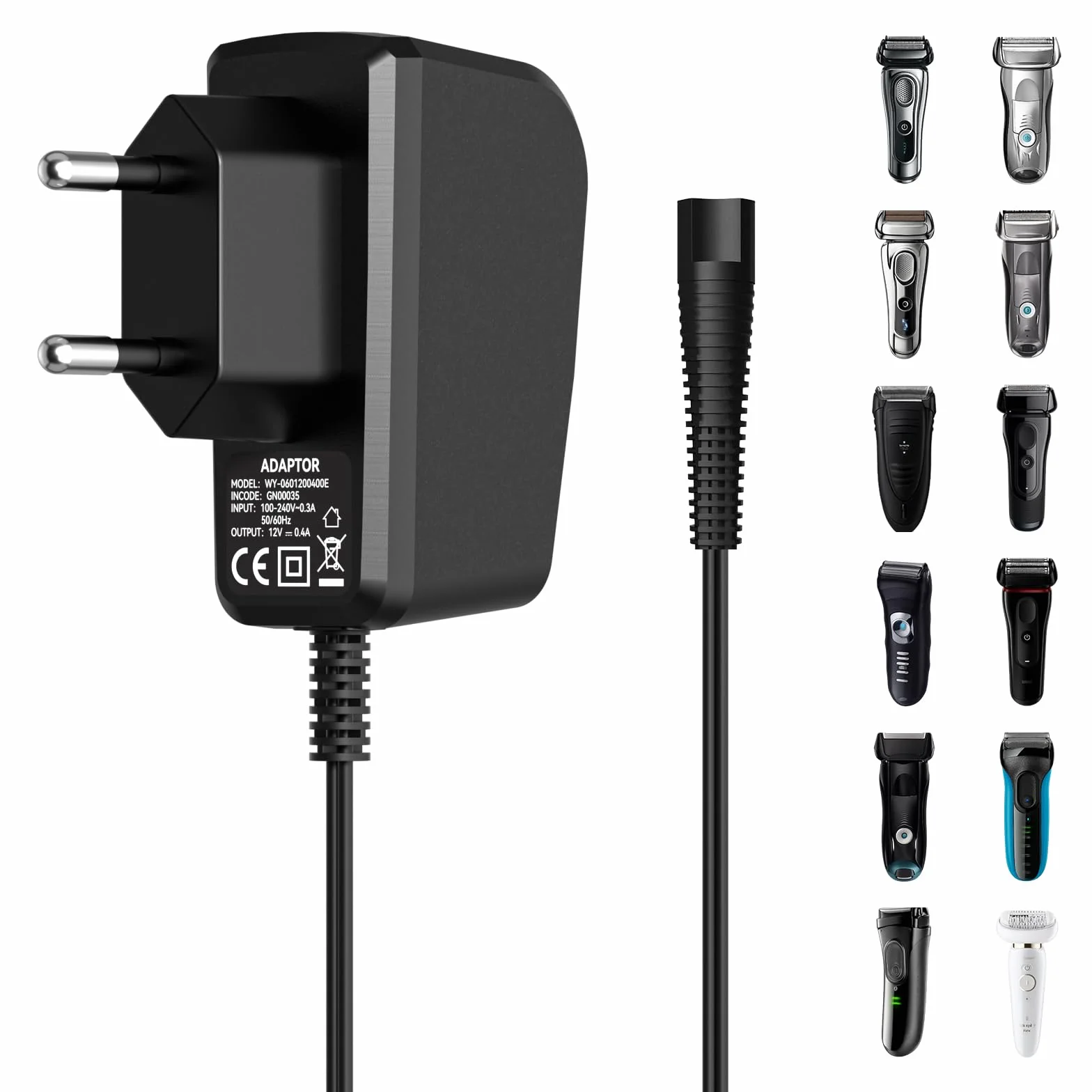 Kabel do ładowania Braun Series 9 8 7 6 5 3 1 & Silk-Epil 9 7 5 adapter zasilacz sieciowy typ 5544 5542