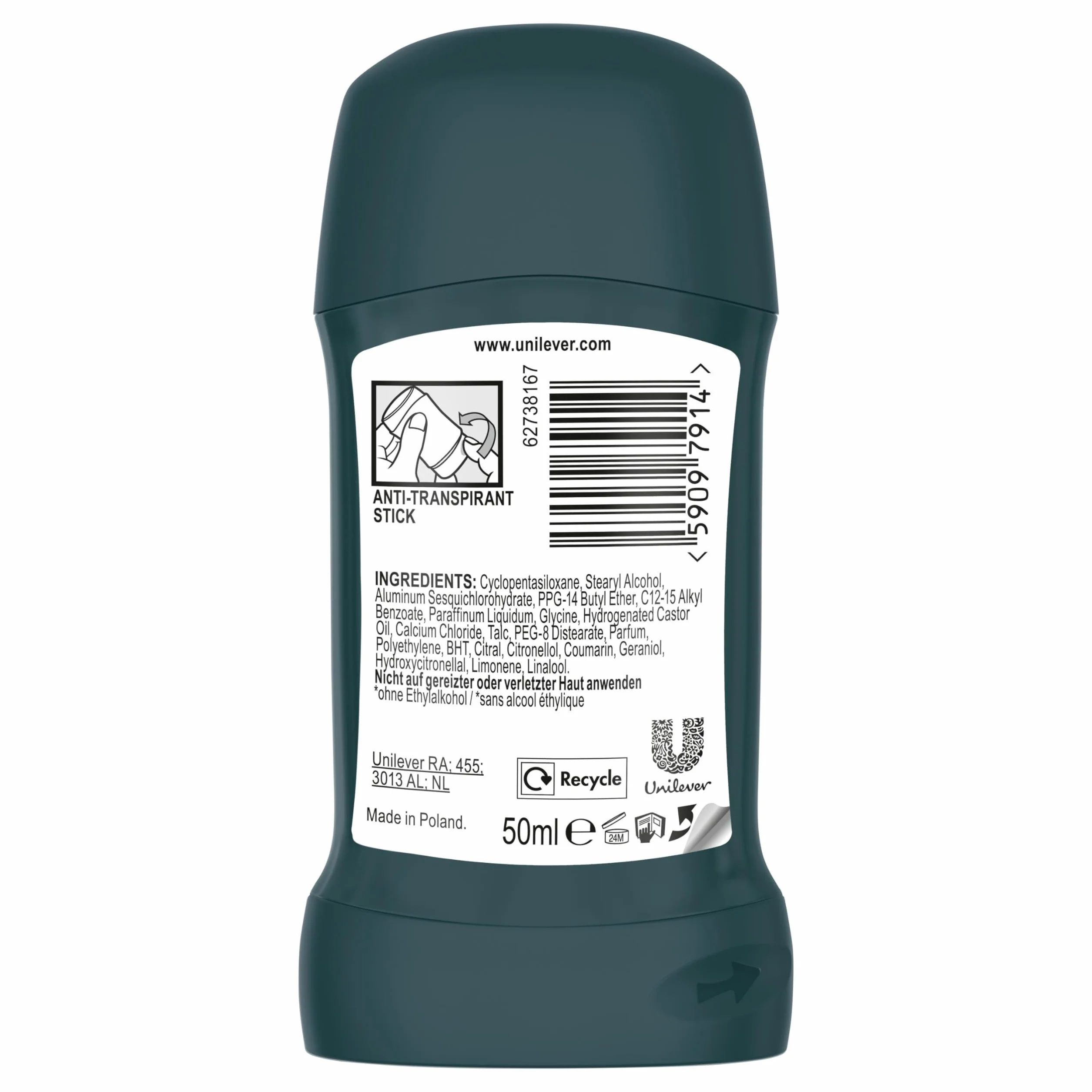 Rexona Men Nonstop Protection Deo Stick Cobalt Dry Anti Transpirant z 72-godzinną ochroną przed potem i zapachem ciała, 50 ml