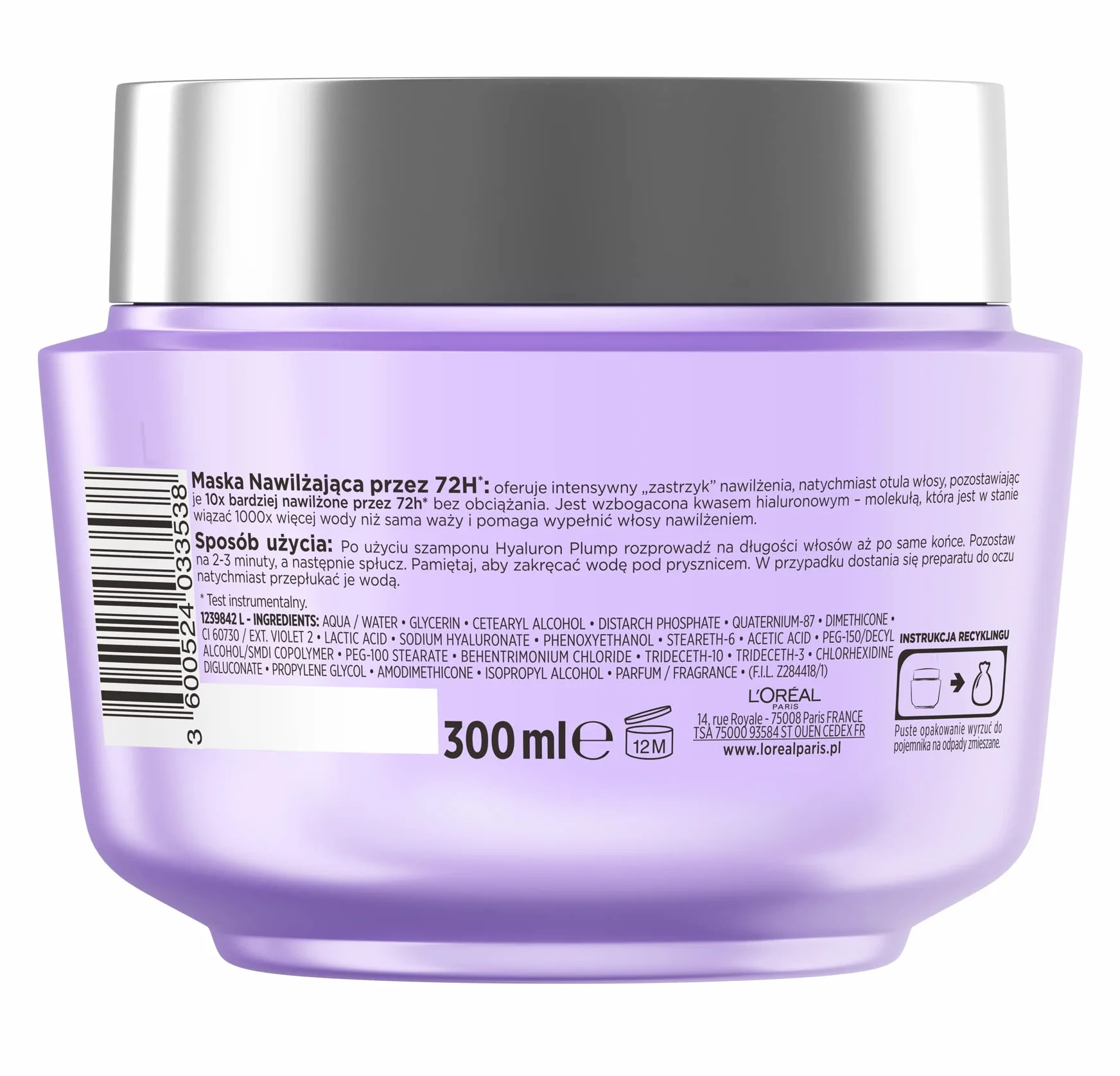 Elseve Hyaluron Plump Maska Nawilżająca 300 ml