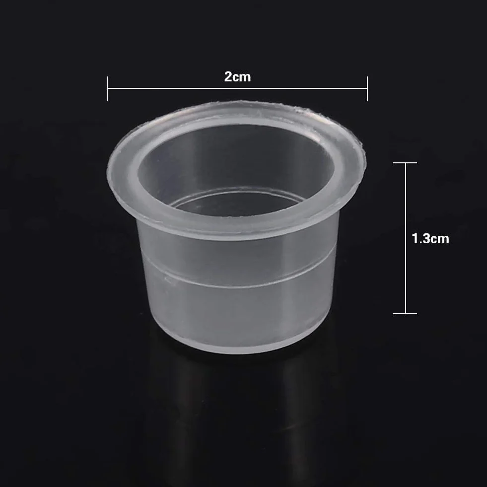 Kubek do tuszu do tatuażu 100 sztuk plastikowy pojemnik na pigment 0,8 cala * 0,5 cala