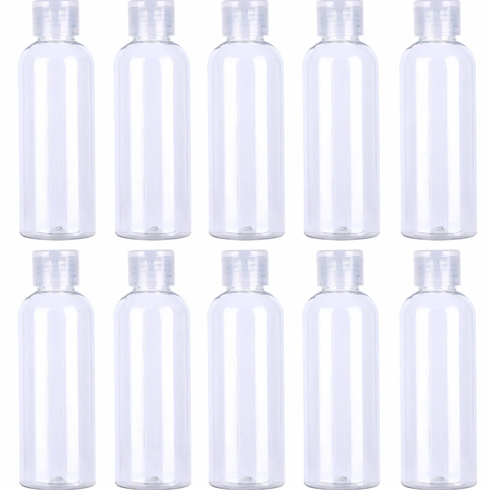 Zestaw butelek podróżnych 100 ml z zamknięciem Flip Cap, puste plastikowe przezroczyste butelki z dyspenserem