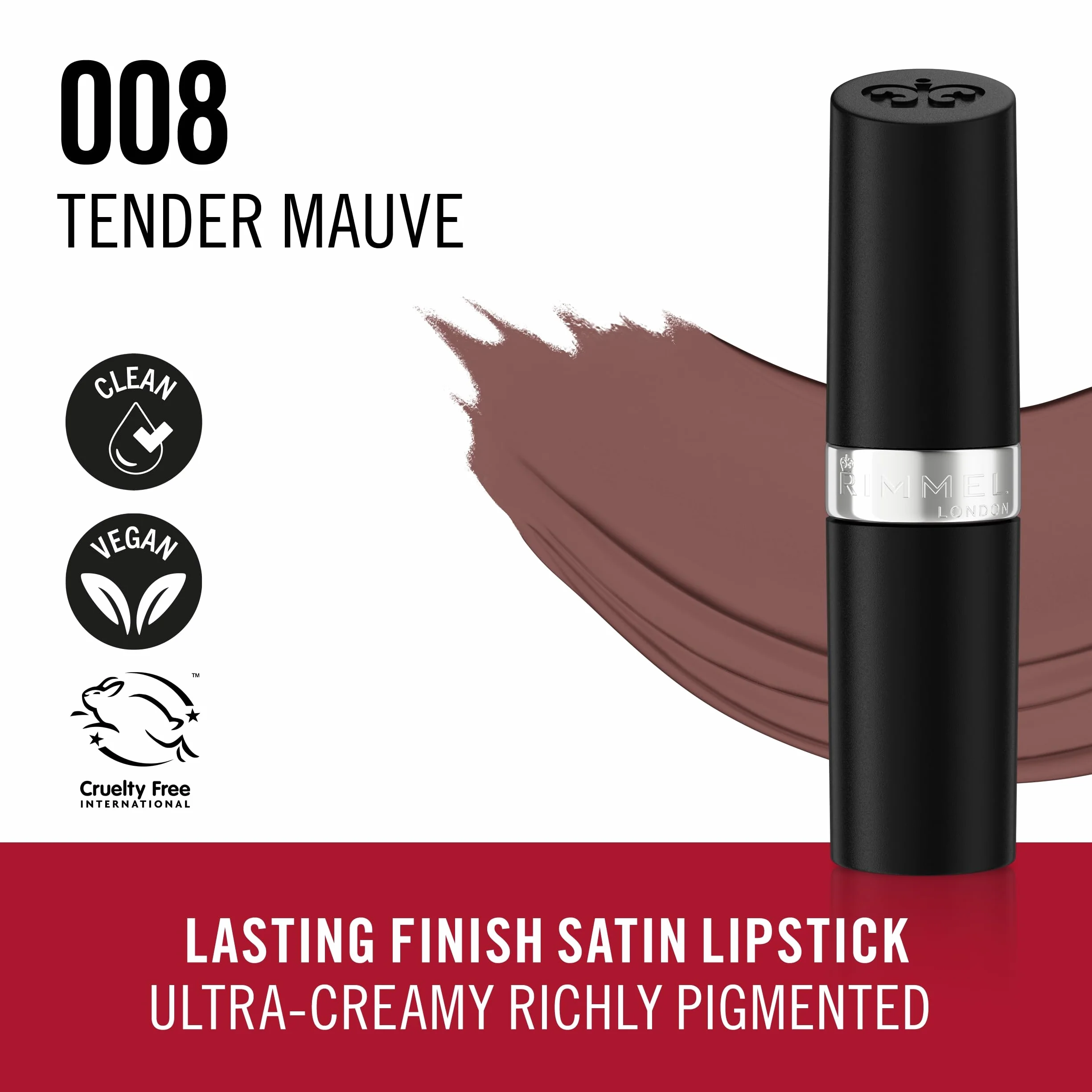 Rimmel Lasting Finish By Kate Pomadka, 008 Dusty Rose, 4 g
