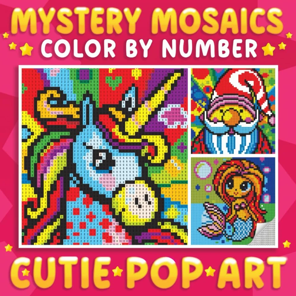 Mystery Mosaics Color By Number Cutie Pop Art: A Pixel Coloring Book for Adults to Create Dazzling and Adorable Things - Color Quest for Relaxation