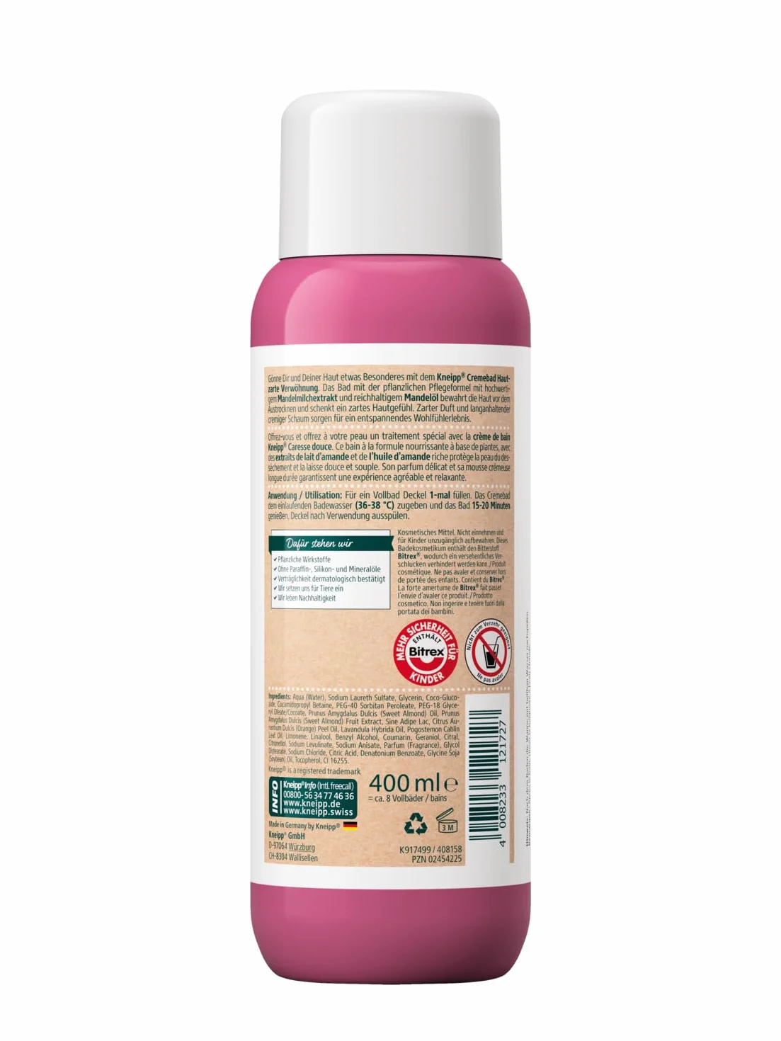 Kneipp Mleczko Migdałowe Płyn do Kąpieli, 400 ml