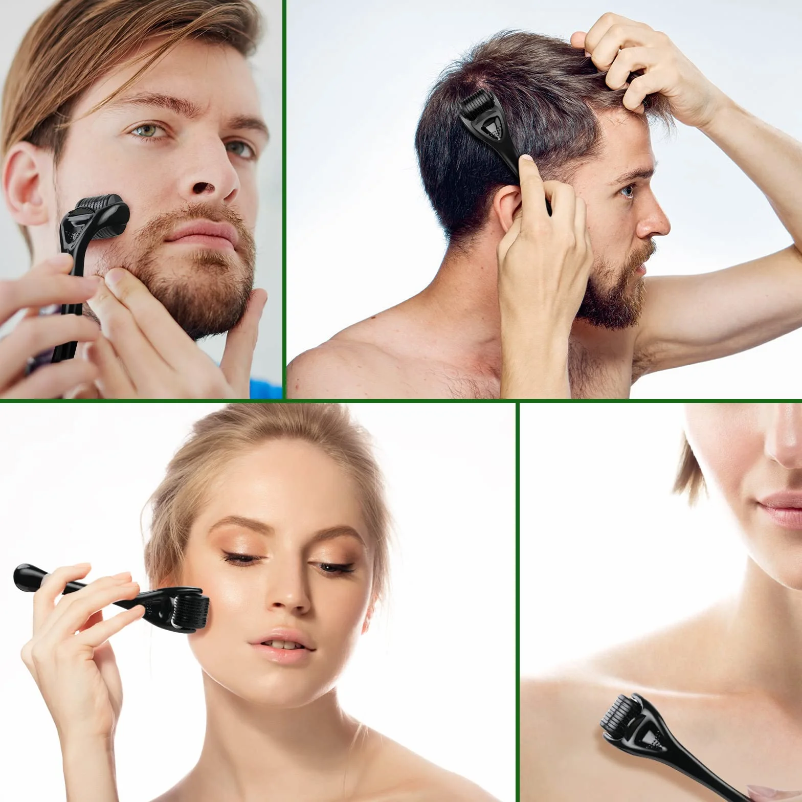 URAQT Derma Roller Titanium 540 do brody i twarzy, stymulacja wzrostu włosów, przeciwzmarszczkowy