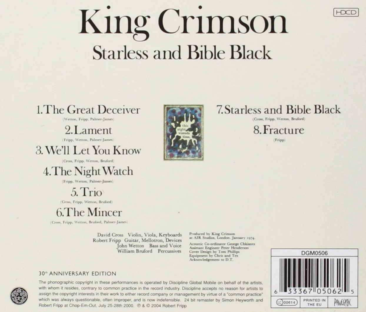 Starless And Bible Black 30th Anniversary Edition