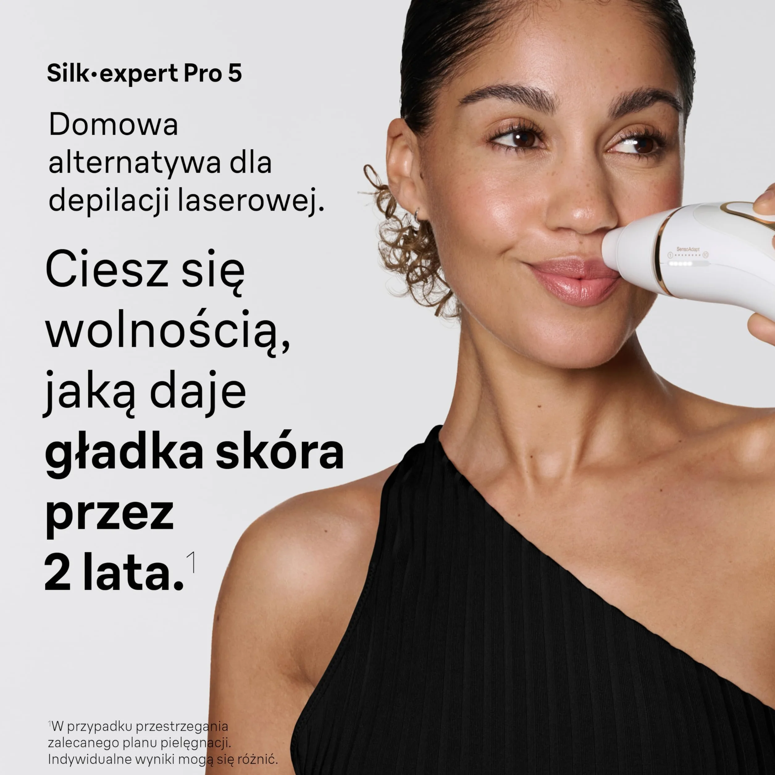 Braun IPL Smart Silk·expert Pro 5, Laserowe Usuwanie Owłosienia w Domu, Trwała Depilacja, Z Saszetką, 2 Nasadkami, PL5210