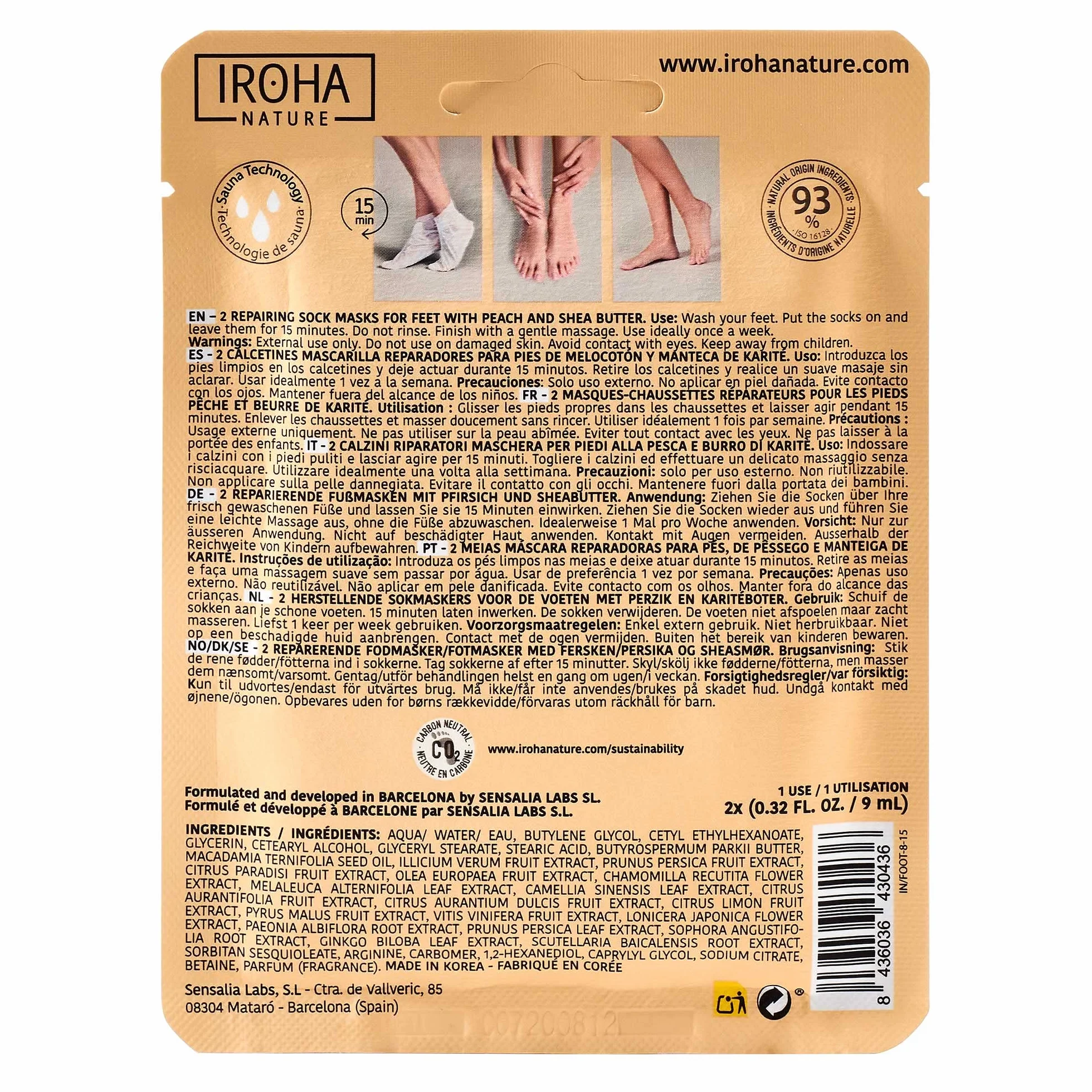 Iroha maska skarpetkowa do stóp Peach Socks naprawa 2 sztuki