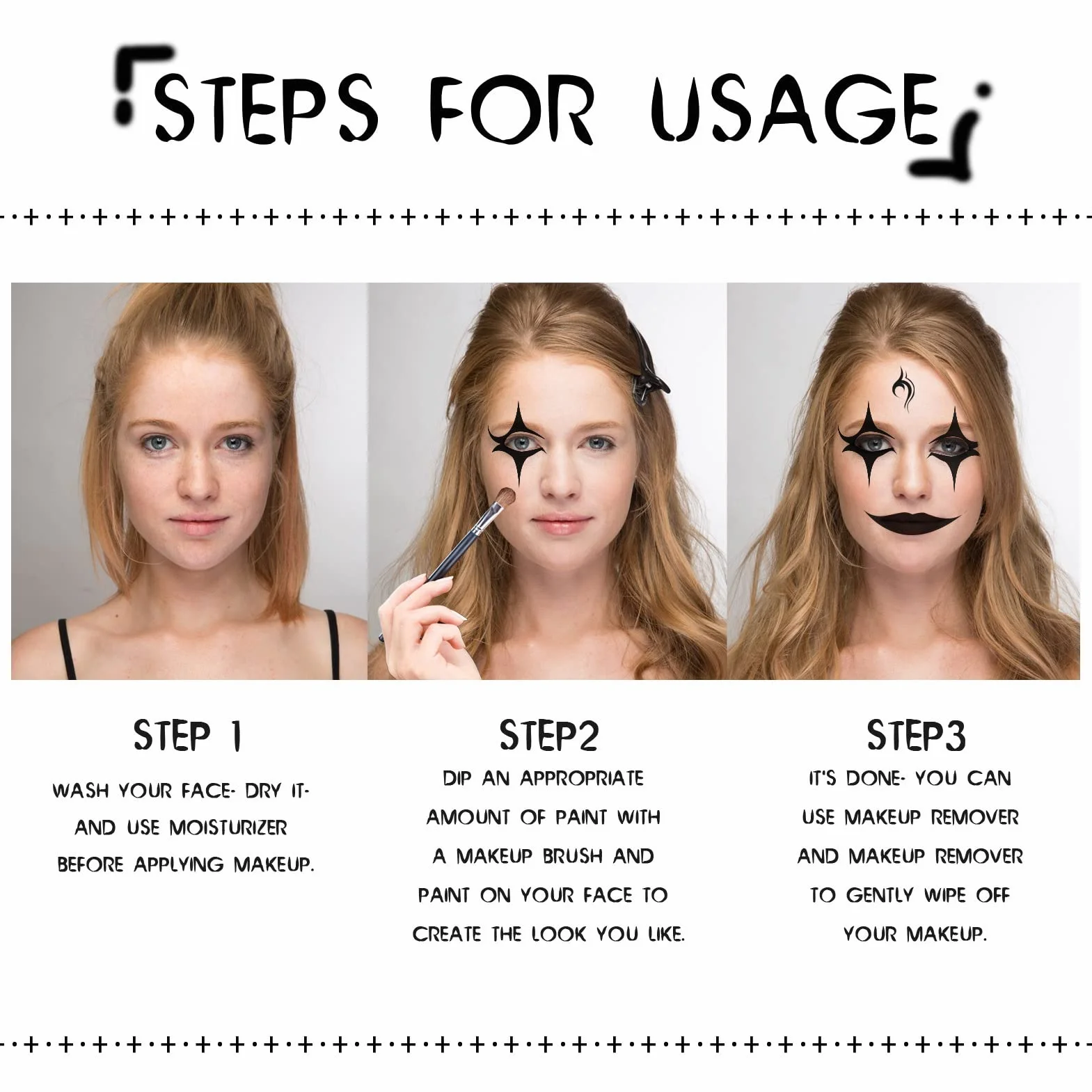 Halloween Cosplay SFX Makijaż, Zestaw do Malowania Twarzy Czarno-biały Mocno Pigmentowana Farba do Twarzy dla Majsterkowiczów Cosplay Imprezy Tematyczne dla Dorosłych Pełne Pokrycie Farba do Twarzy Fx