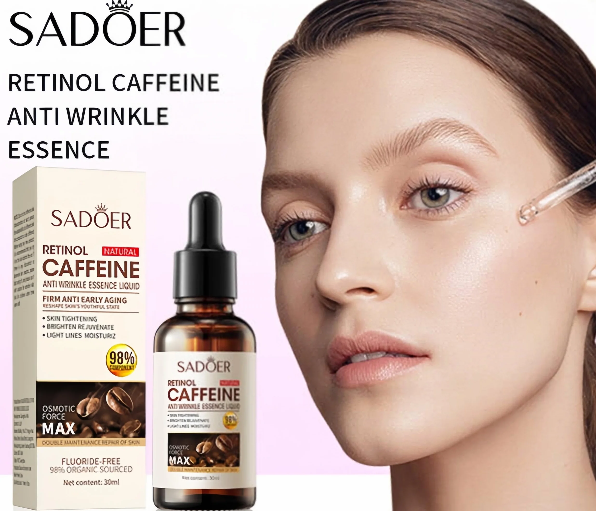 Serum z retinolem przeciwzmarszczkowe pod oczy z kwasem hialuronowym i niacynamidem 30 ml