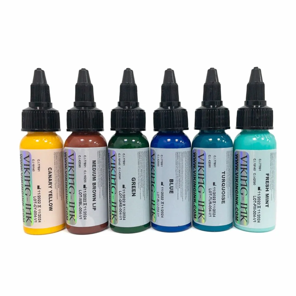 VIKING INK Zestaw do tatuażu BASIC COLORS, 1 uncja (30 ml), 12 sztuk