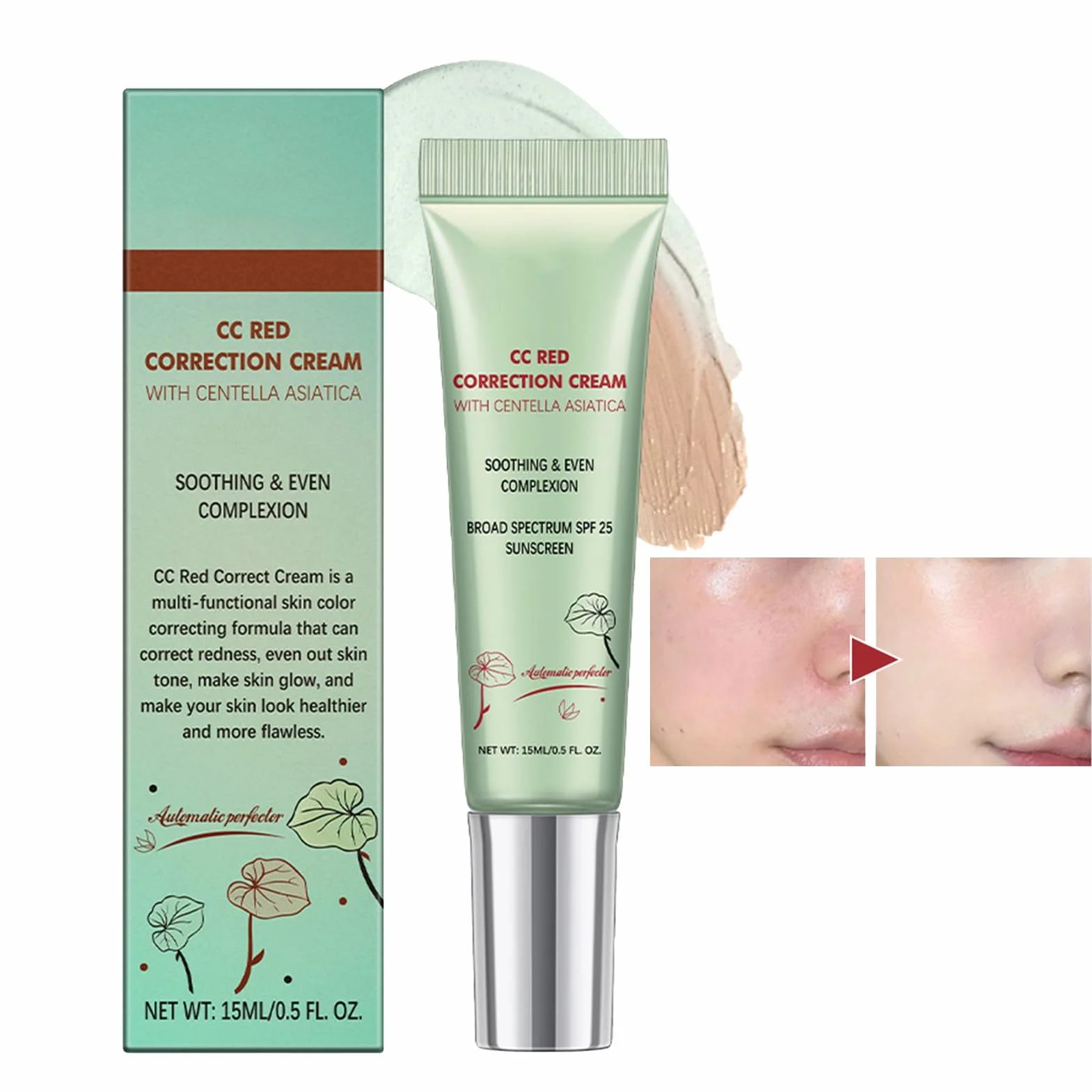 CC Red Correct Krem przeciw zaczerwienieniom z wąkrotą azjatycką SPF 25 15 ml