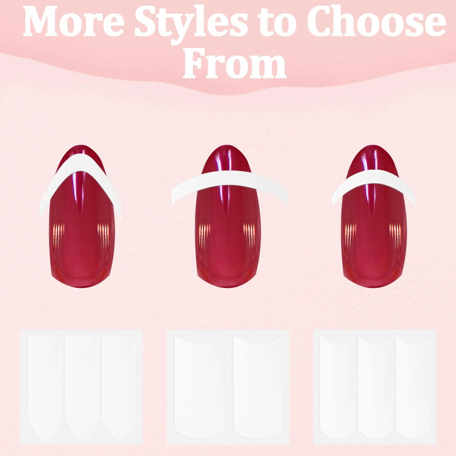Szablony do manicure 3 styl francuski naklejki na paznokcie półksiężyc