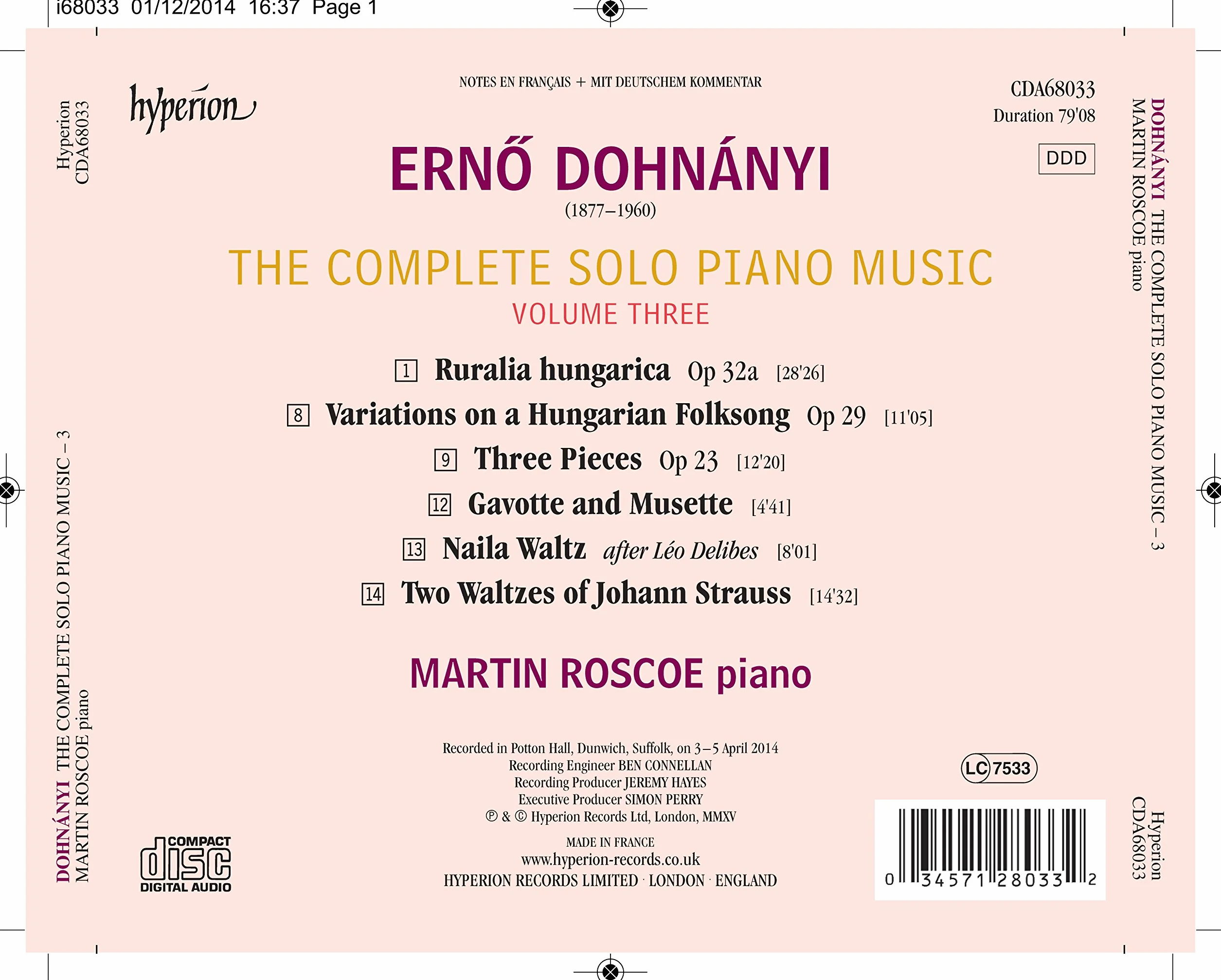 Dohnanyi: The Complete Solo Piano Music