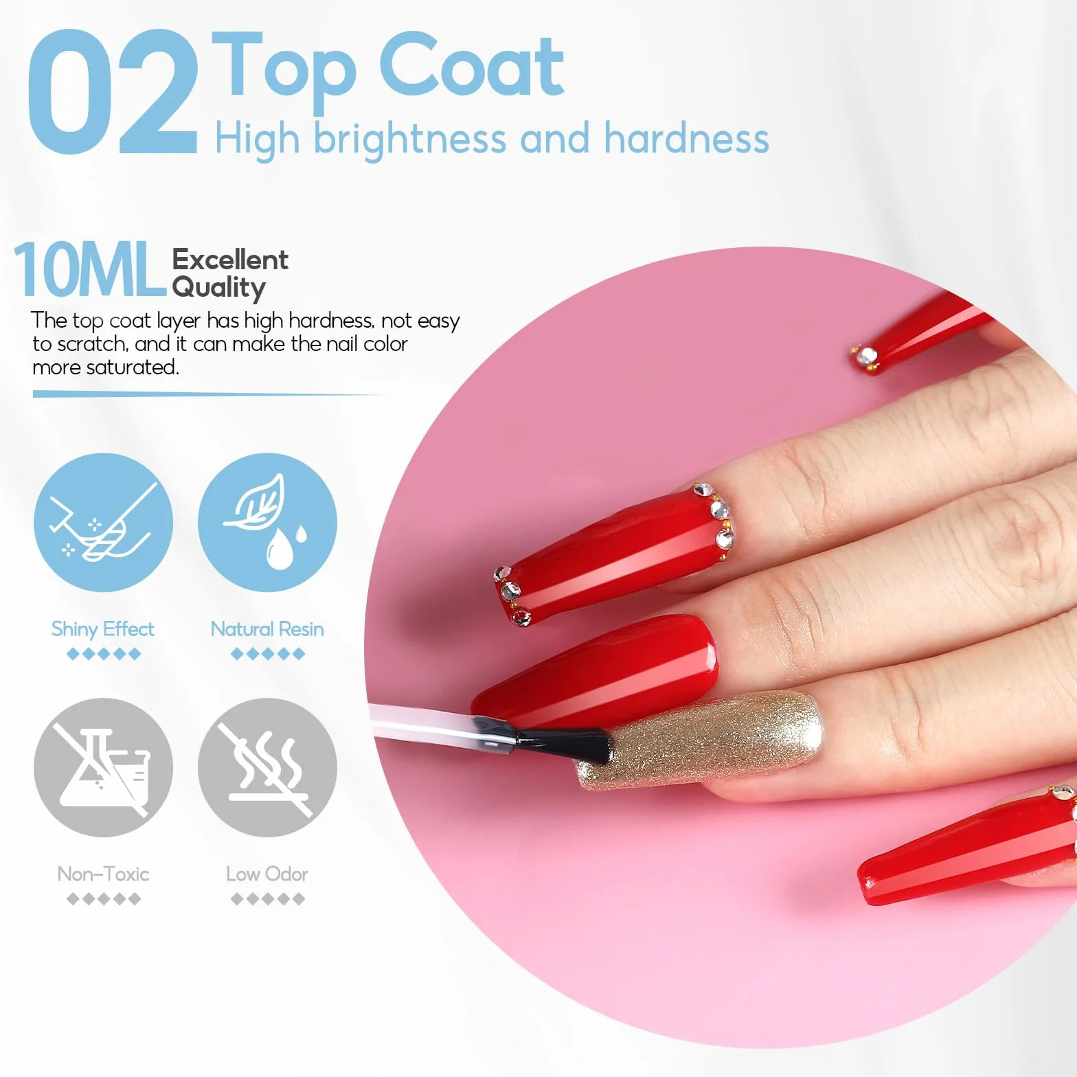 Coscelia Primer i Top coat Półtrwały zestaw lakierów do paznokci 2x10 ml