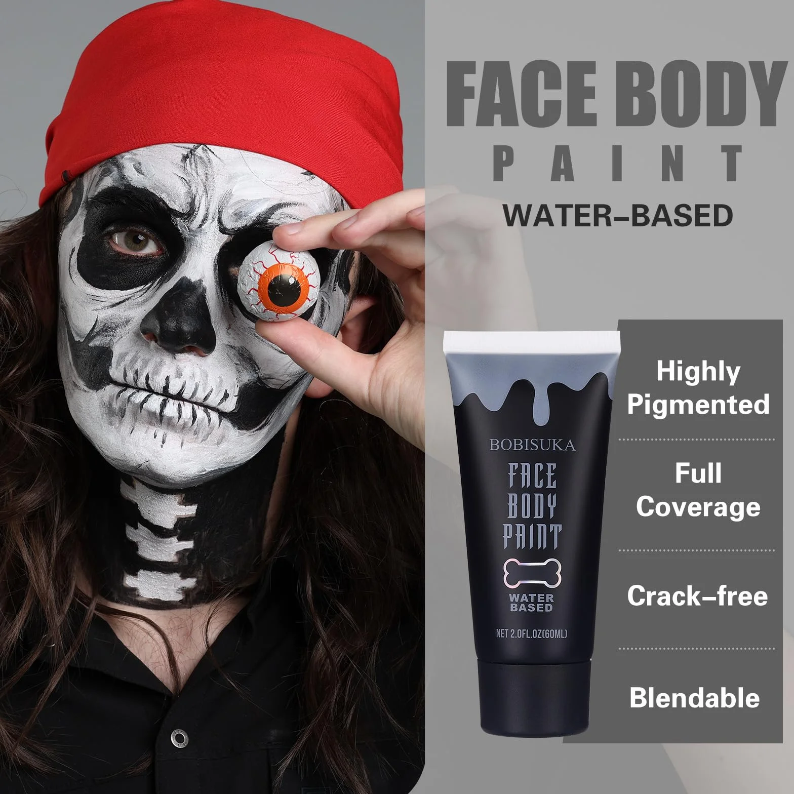 Czarna Farba Na Twarz Halloween Schminke Na Podstawie Wody Kosplay Klaunów