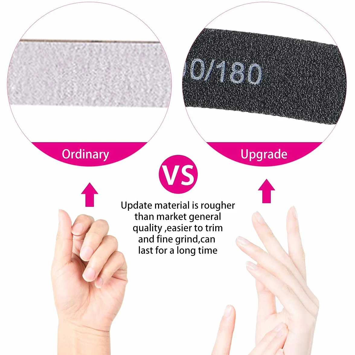 Profesjonalny pilnik do paznokci 15 szt. dwustronny ziarna 100/180 do manicure