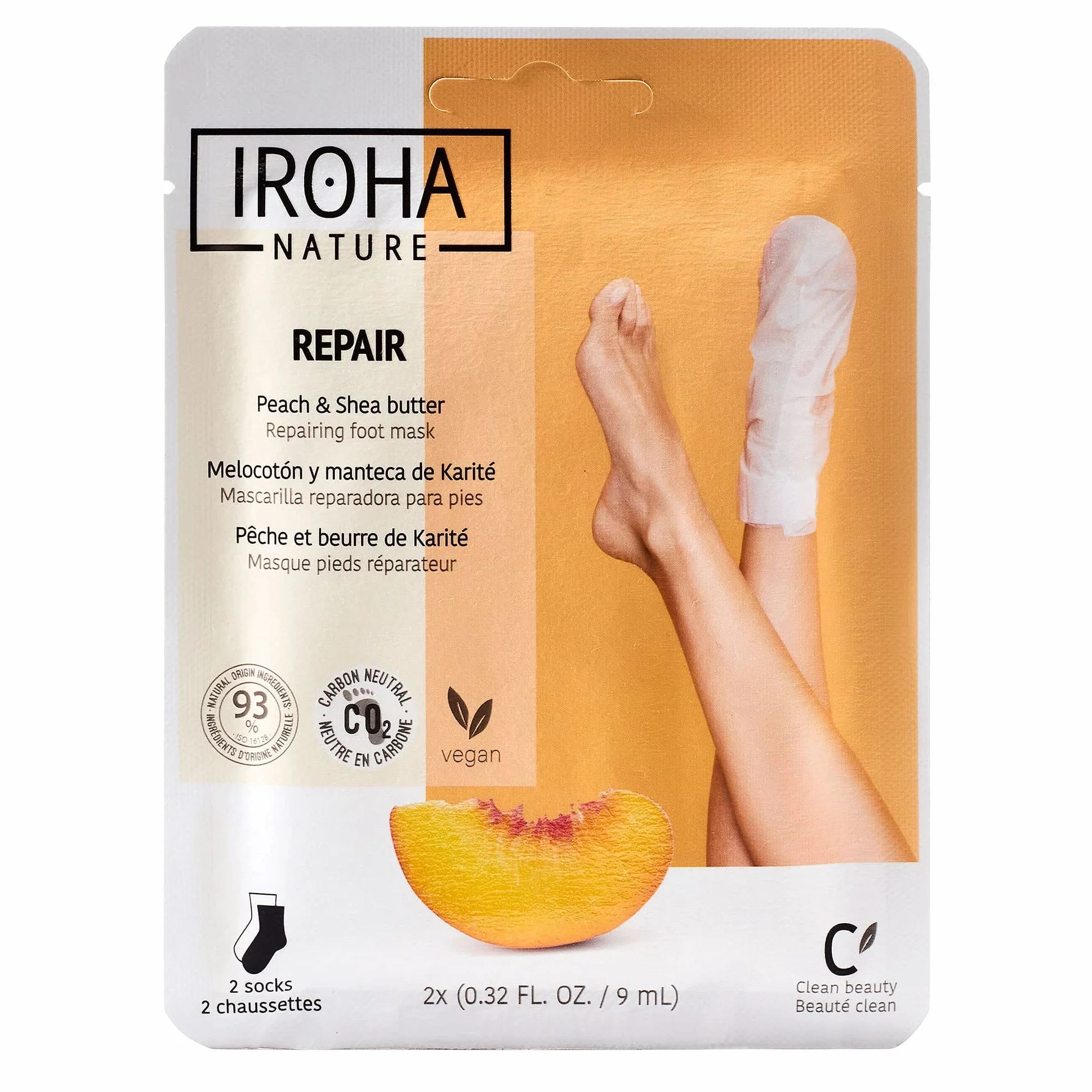 Iroha maska skarpetkowa do stóp Peach Socks naprawa 2 sztuki