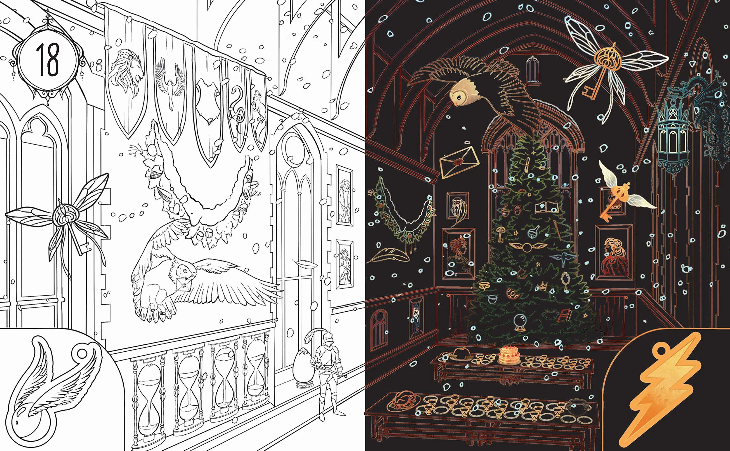 Kritzel-Kratzel Zauberwelt Adventskalender - Inoffizielle Fan Art zu Harry Potter: Mit magischen Motiven, fantastischen Farbeffekten & Bambus-Stick. Für Kinder ab 5 Jahren