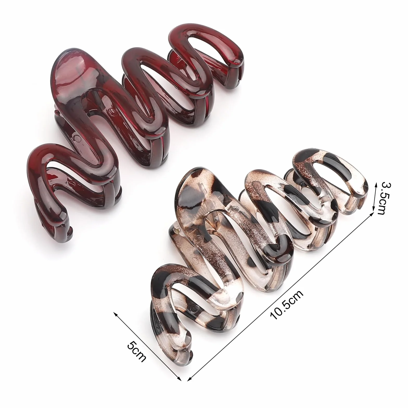 Duże spinki do włosów claw clip 2 sztuki elegancki kolor kakaowy