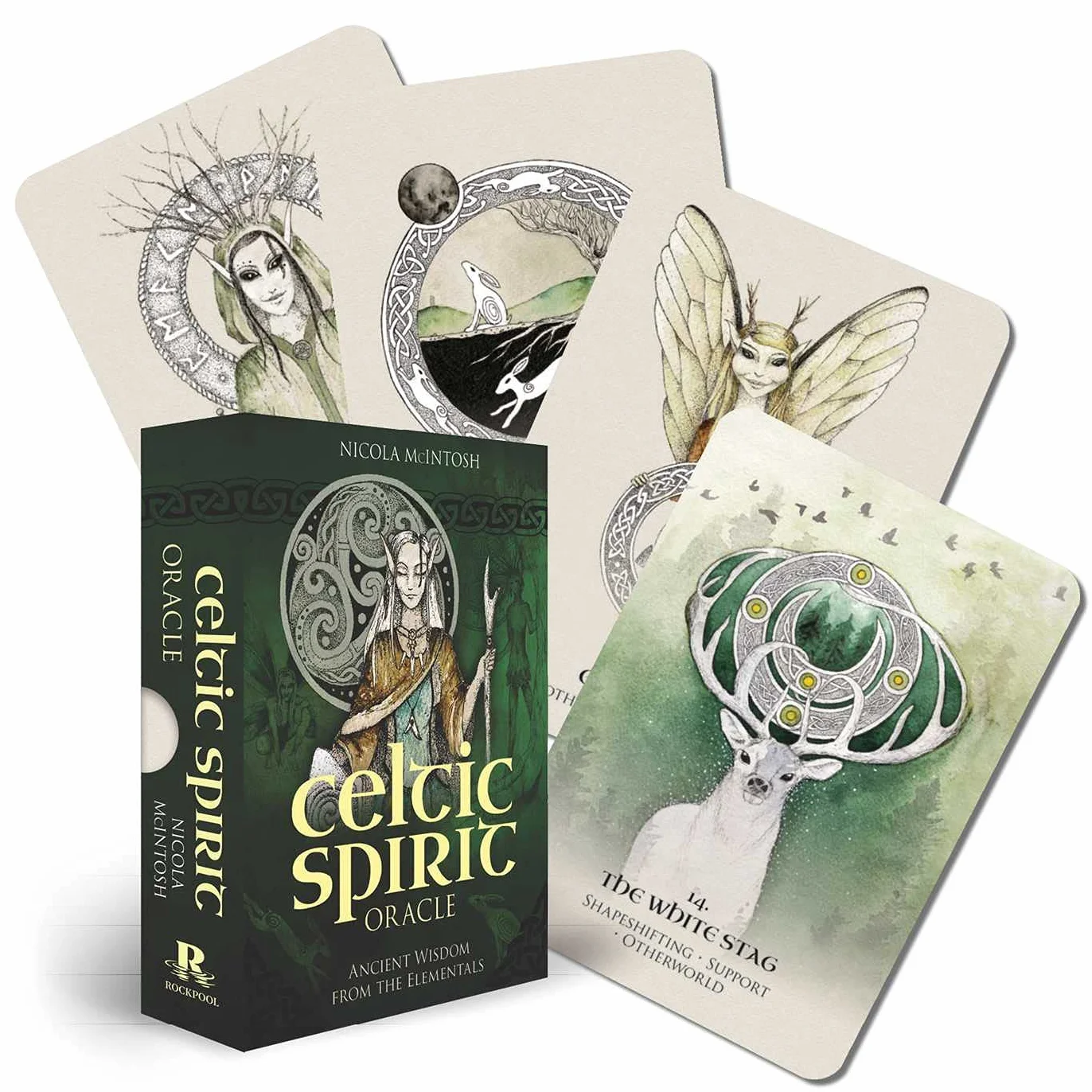 Celtic Spirit Oracle: Ancient Wisdom from the Elementals (36 Gilded-Edge Full-Color Cards and 112-Page Book)