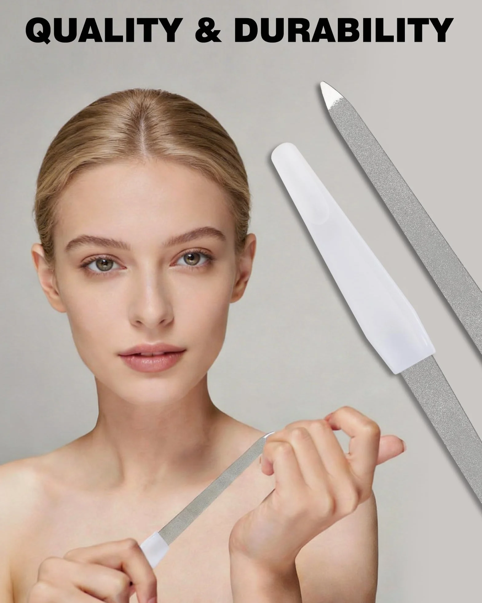 Metalowe Pilniki do Paznokci 4 Sztuki Profesjonalne z Rękojeścią do Manicure i Pedicure
