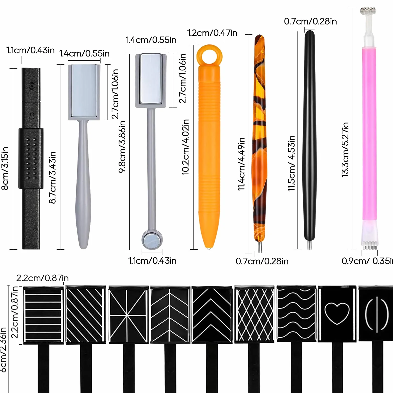 16 Sztuk Narzędzi do Zdobienia Paznokci w Sztyfcie Magnetycznym DIY Magic 3D Cat Eye, do Stosowania z Żelem UV Lub Lakierem do Paznokci, Magnetyczny Pisak dla Kota do Stylizacji Paznokci