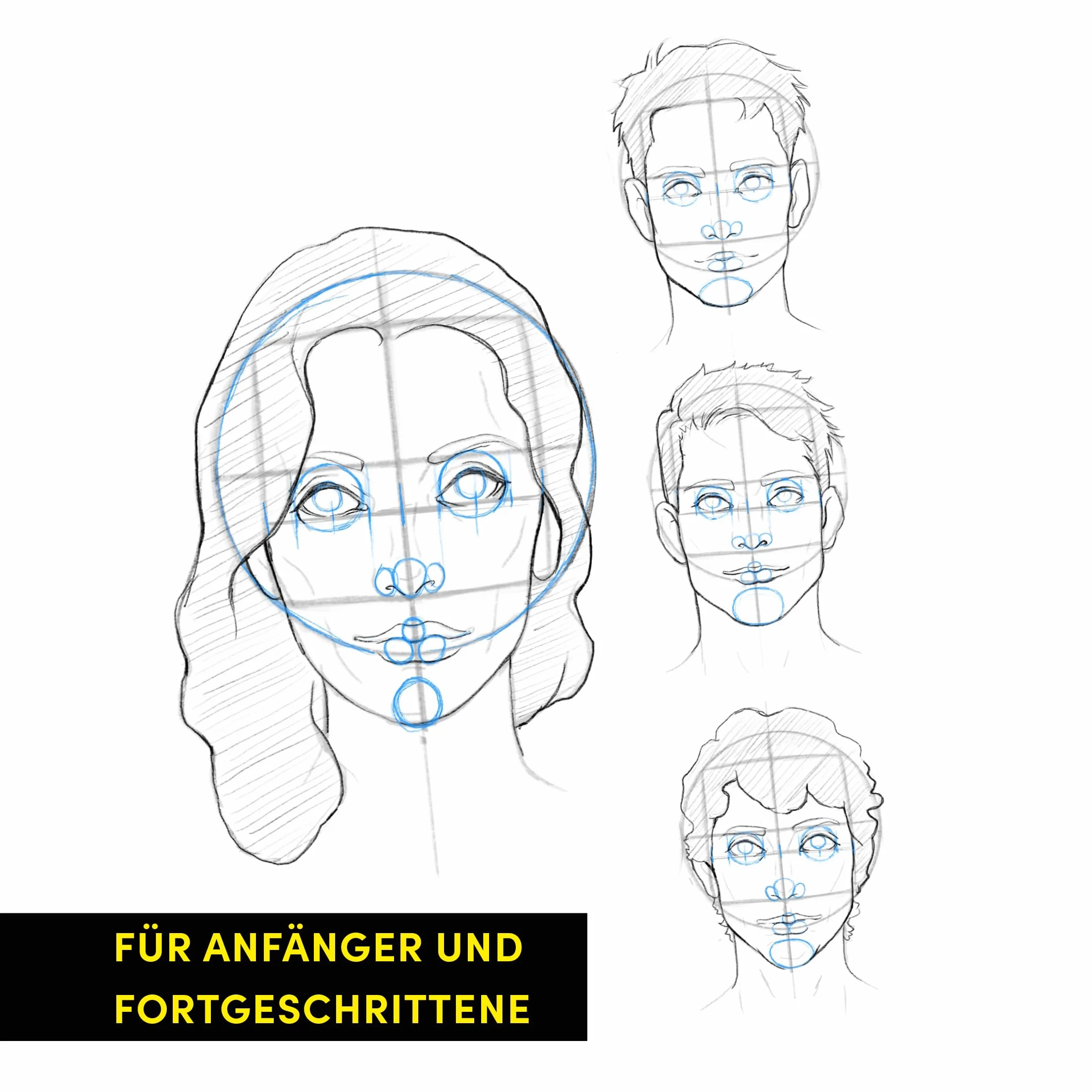 Die Kunst des Zeichnens. Die Loomis-Methode. Gesichter & Köpfe zeichnen: Mit zahlreichen Videos zum Download