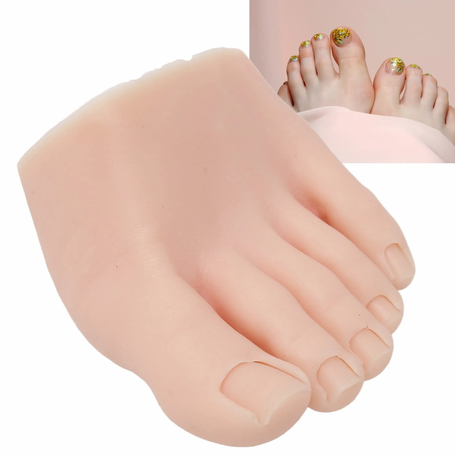 Praktyka Fake Foot Model, Silicone Fake Foot Tool, Prosthetic Manicure Training Display, Mannequin Feet (Lewy)