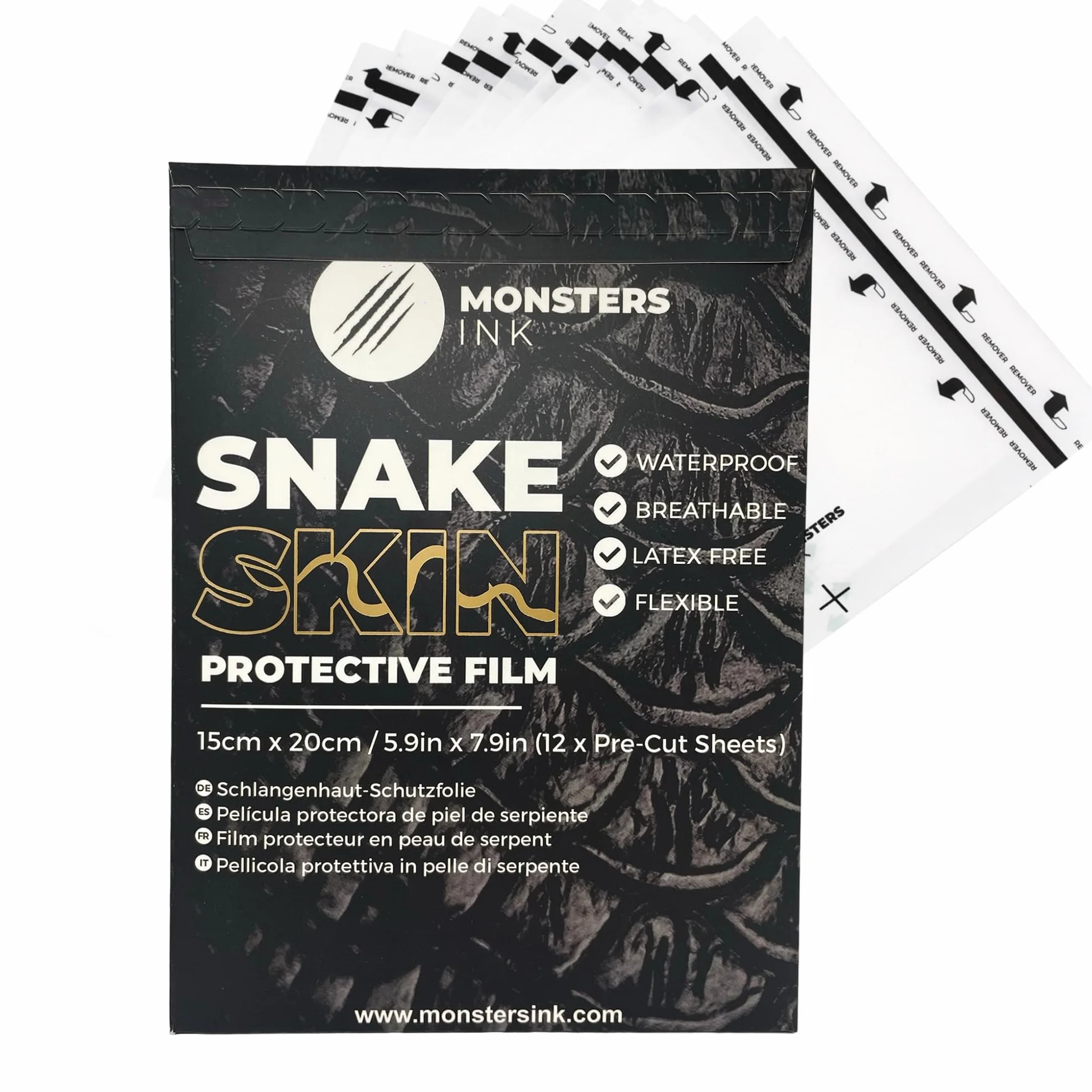 Monsters Ink Snake Skin Tattoo Protection Film (15cm x 20cm (12 Sheets))