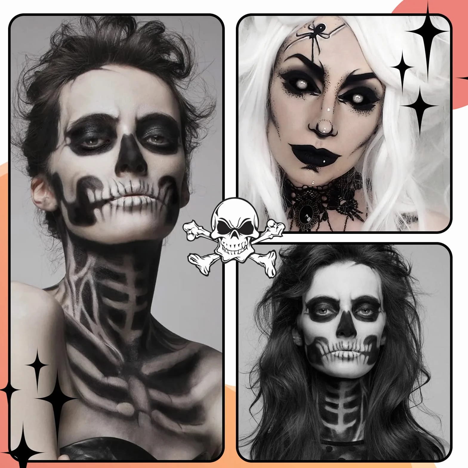 Farba do twarzy profesjonalny zestaw czarno-biały nietoksyczny do makijażu artystycznego Cosplay Halloween