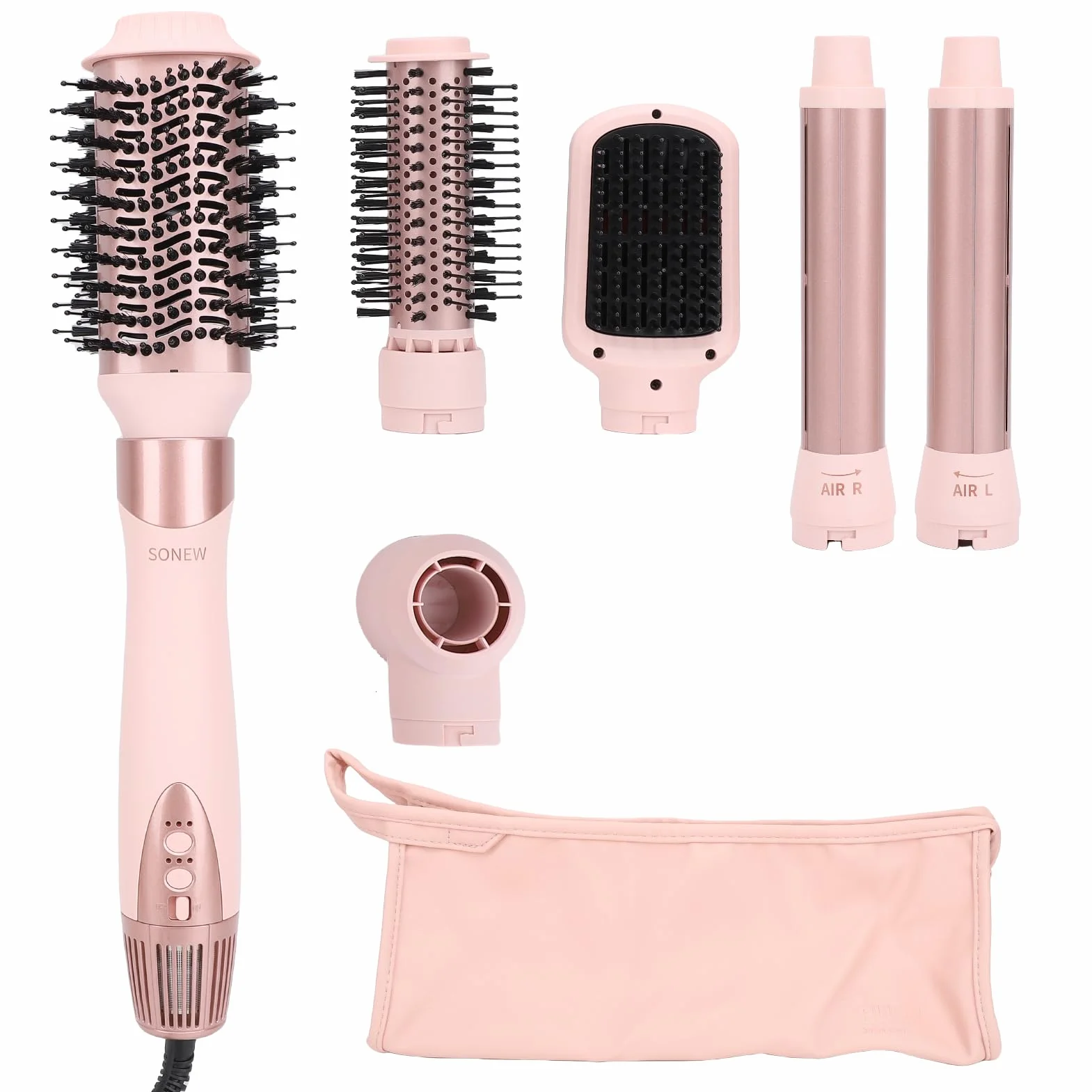 Sonew 6 w 1 FlexStyle Air Styling & Drying System, mocna suszarka i Multi-Styler z automatyczną lokówką (lewa i prawa), szczotka owalna, szczotka wygładzająca