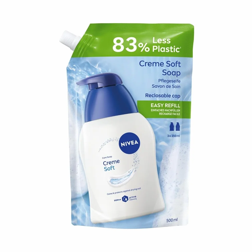 NIVEA Creme Soft Pielęgnujące mydło w płynie - opakowanie uzupełniające, 500 ml