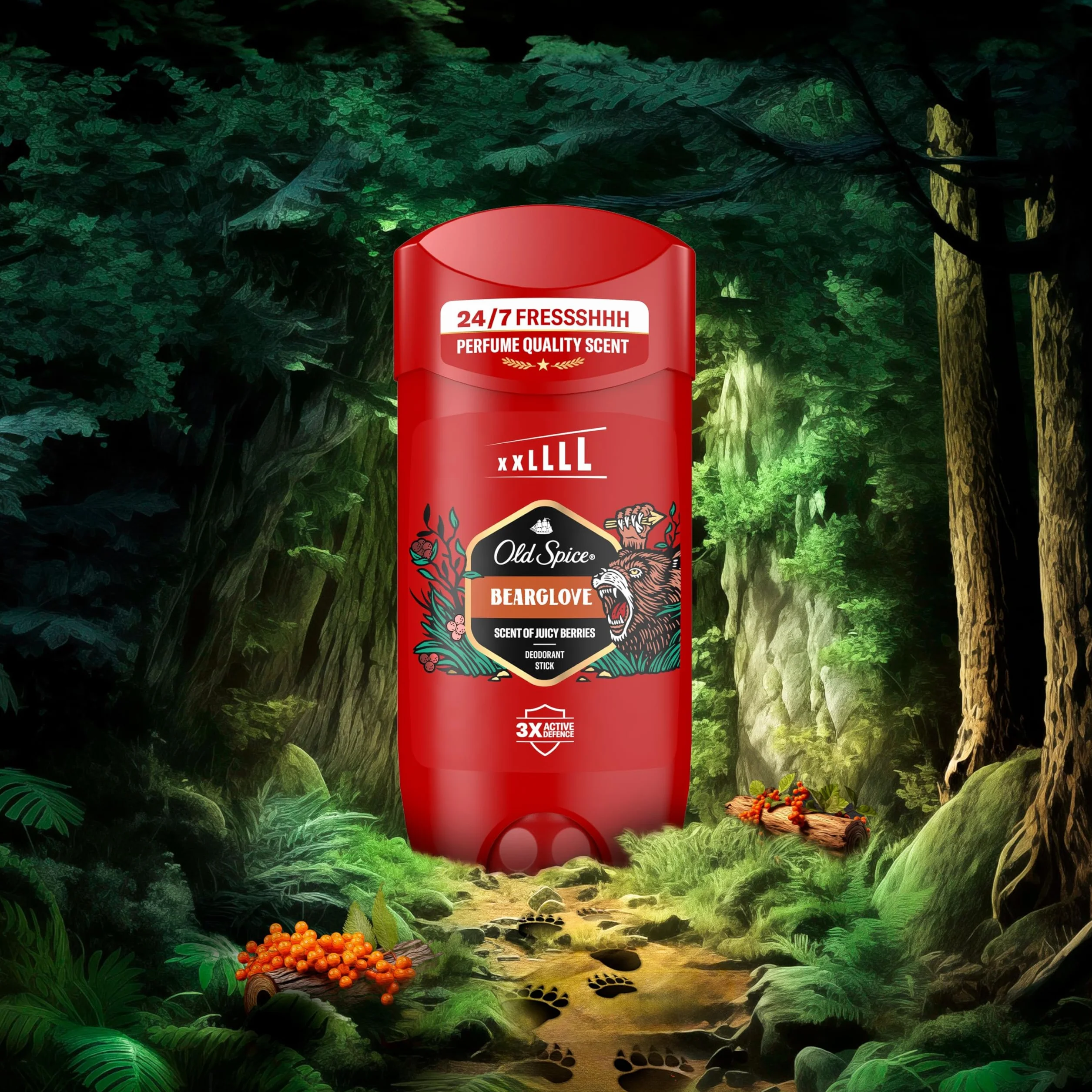 Old Spice Bearglove Dezodorant w sztyfcie dla mężczyzn 85ml, świeżość 24/7 przy codziennym stosowaniu, niewidoczny na czarno-białych ubraniach