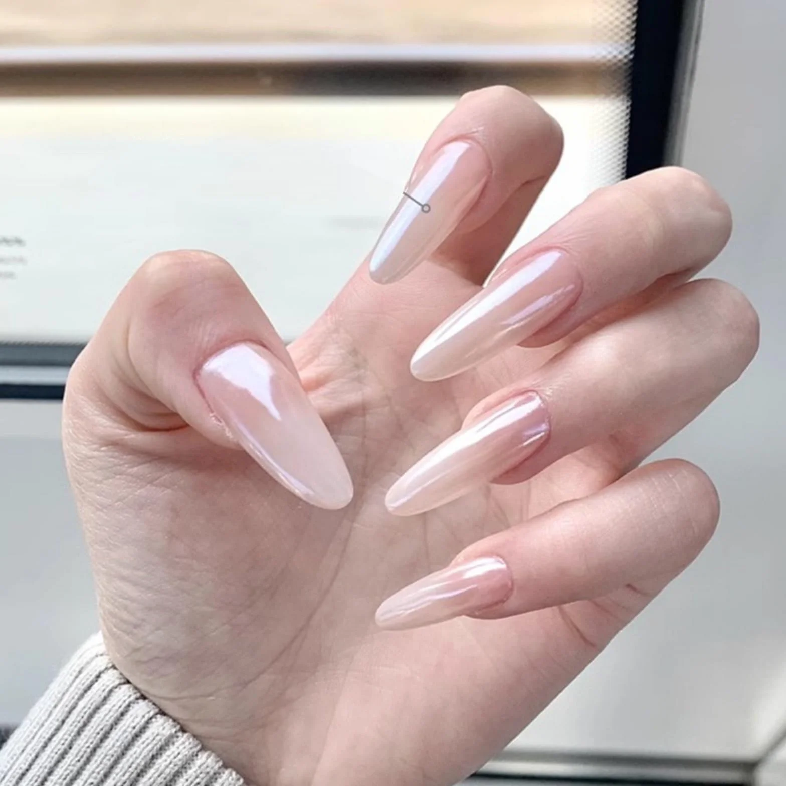 Aurora Ice Shimmer Chrome Nail Powder biała perła puder do paznokci 6 szt.