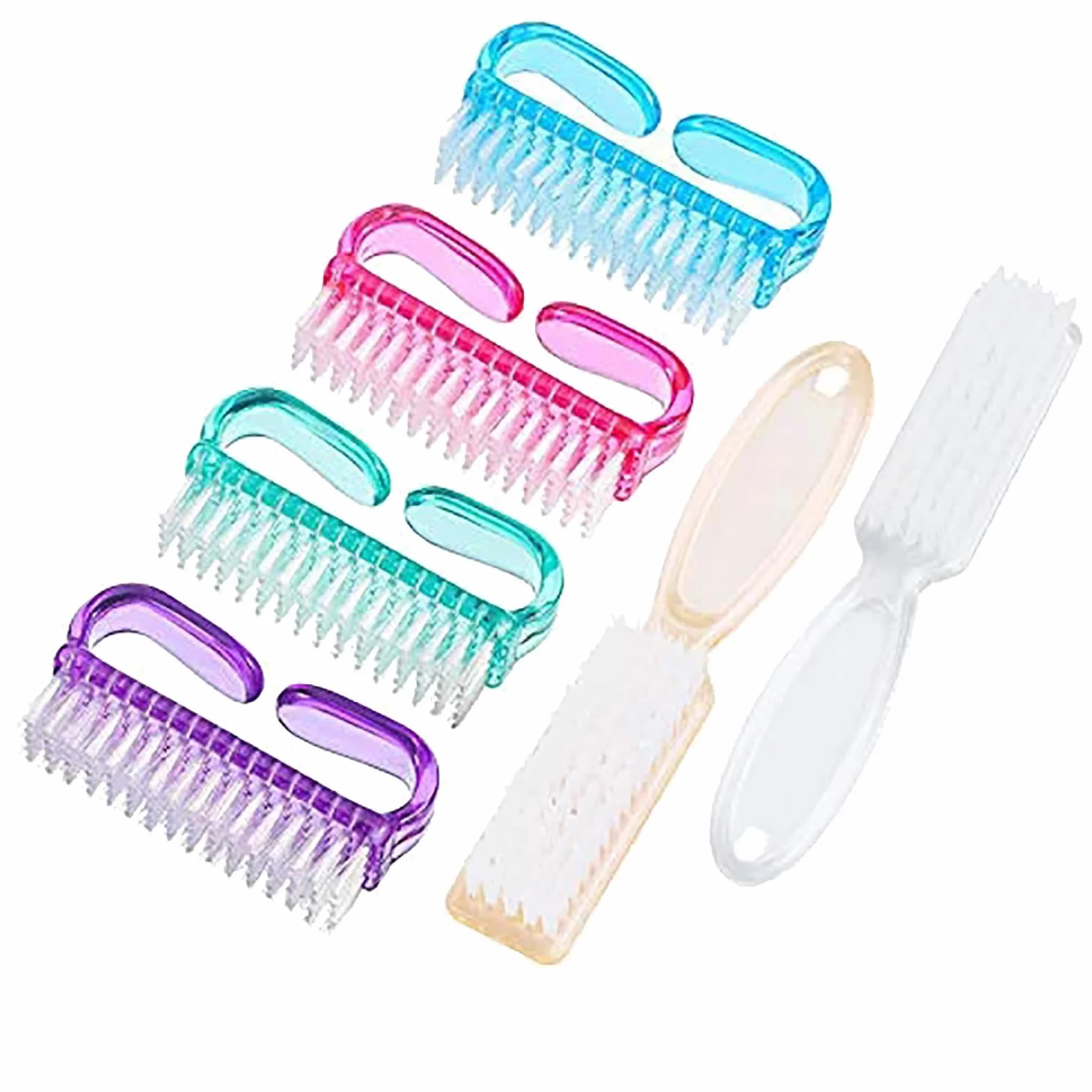 Szczotka do paznokci, peeling dłoni i paznokci, szczotka do czyszczenia stóp i paznokci, środek do pedicure, zestaw narzędzi do szorowania dla mężczyzn i kobiet, 6 sztuk (wielokolorowe) frezarki do
