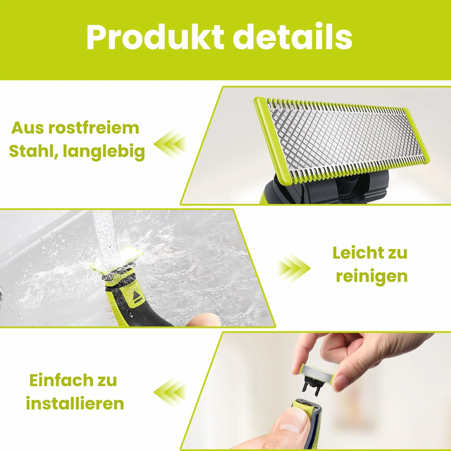 Wymienne ostrza do OneBlade Philips 4-pak ze stali nierdzewnej