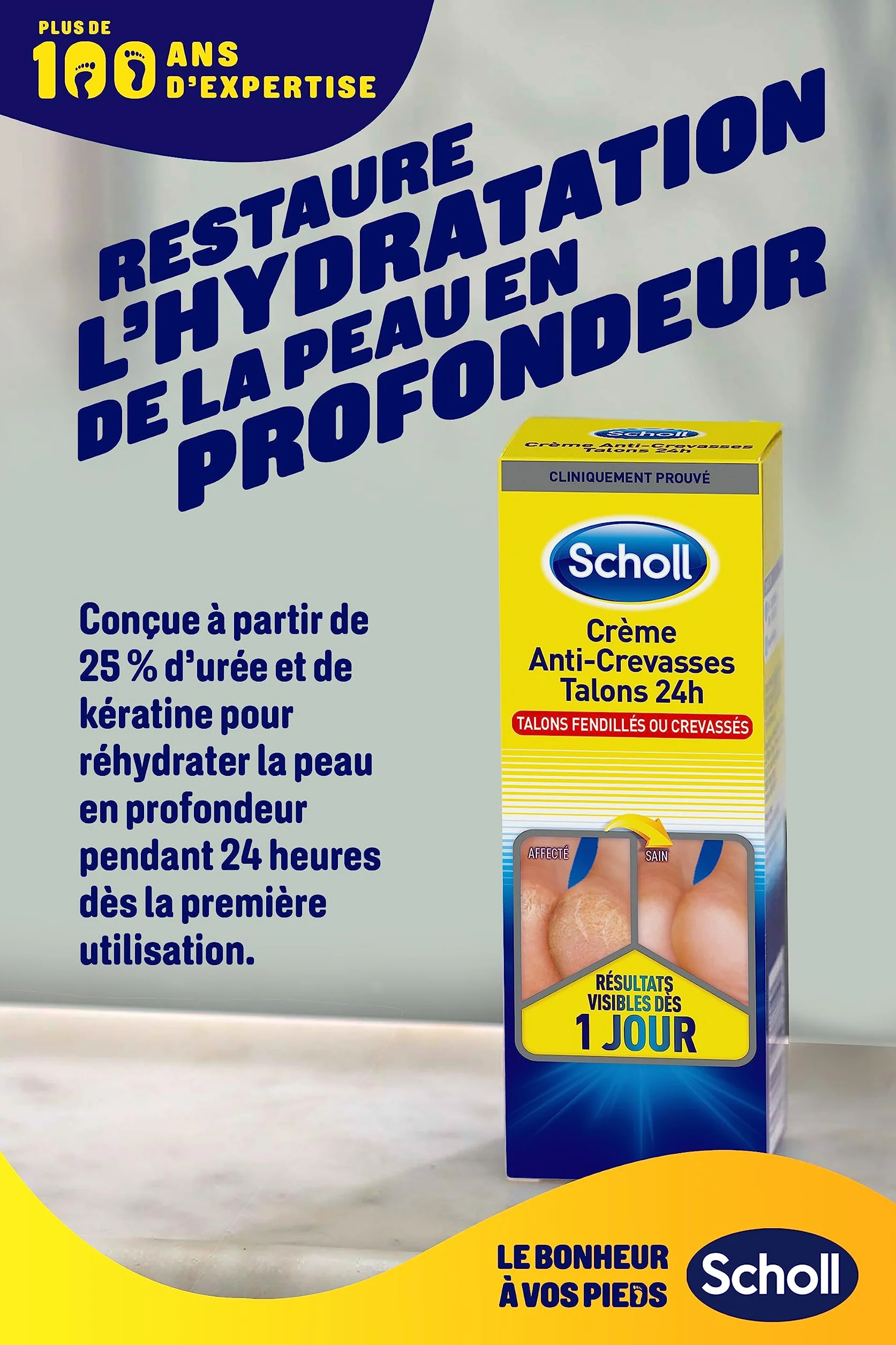 Scholl Krem do stóp Przeciwpękające lub popękane pięty 24h 60ml