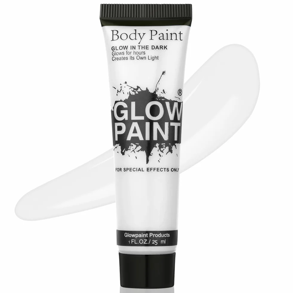 AOOWU Farba do twarzy 25 ml, zmywalna, biały, na karnawał Halloween cosplay