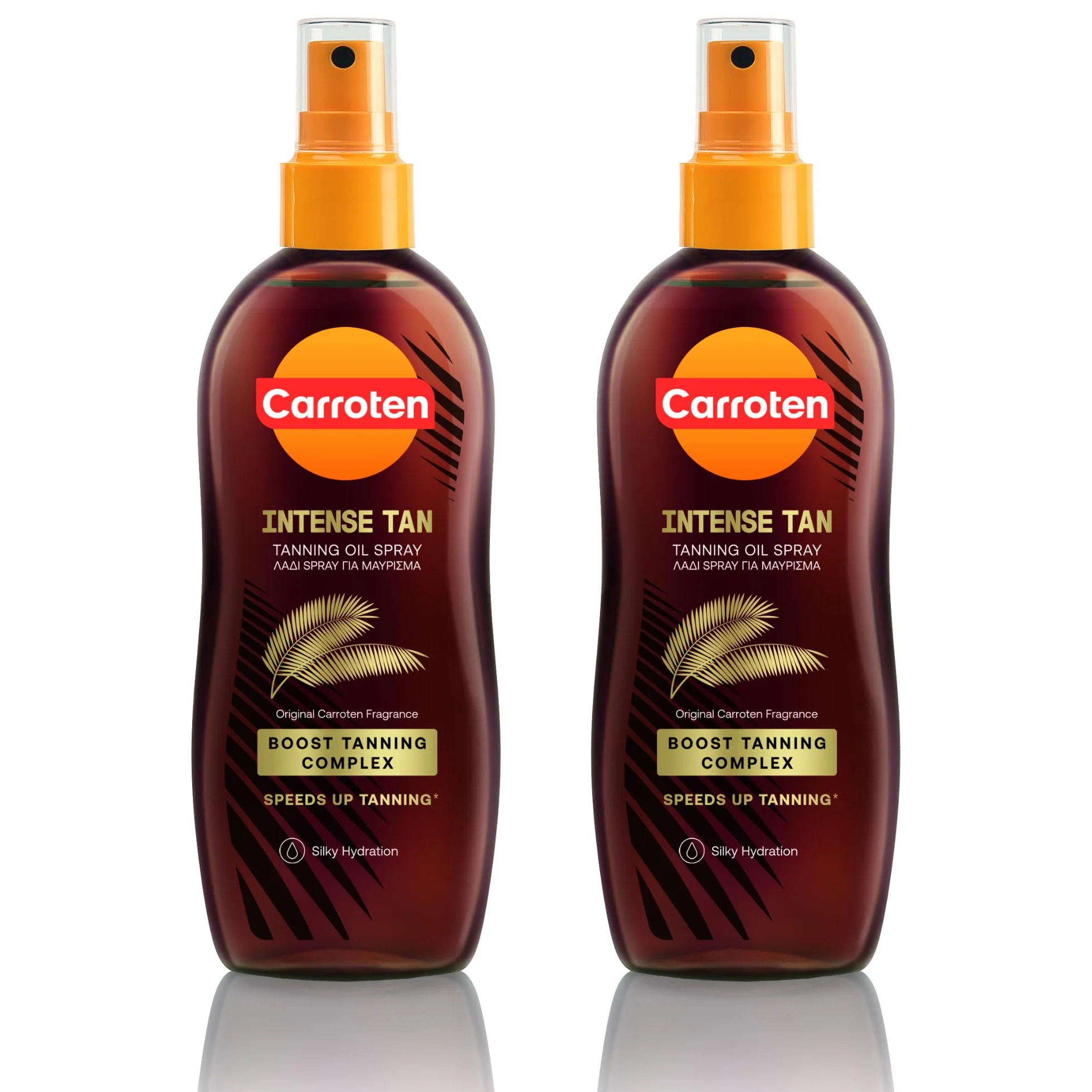 Carroten Intensive Tanning Oil 300 ml 2-Pack - Przyspieszacz Opalania z Olejkami z Marchwi i Kokosa - Wegański Olejek z Witaminami A & E