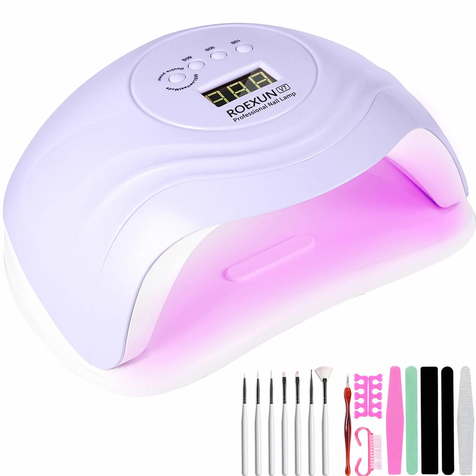 ROEXUN Suszarka do paznokci 168W Lampa utwardzająca z automatycznym czujnikiem Ładowanie USB