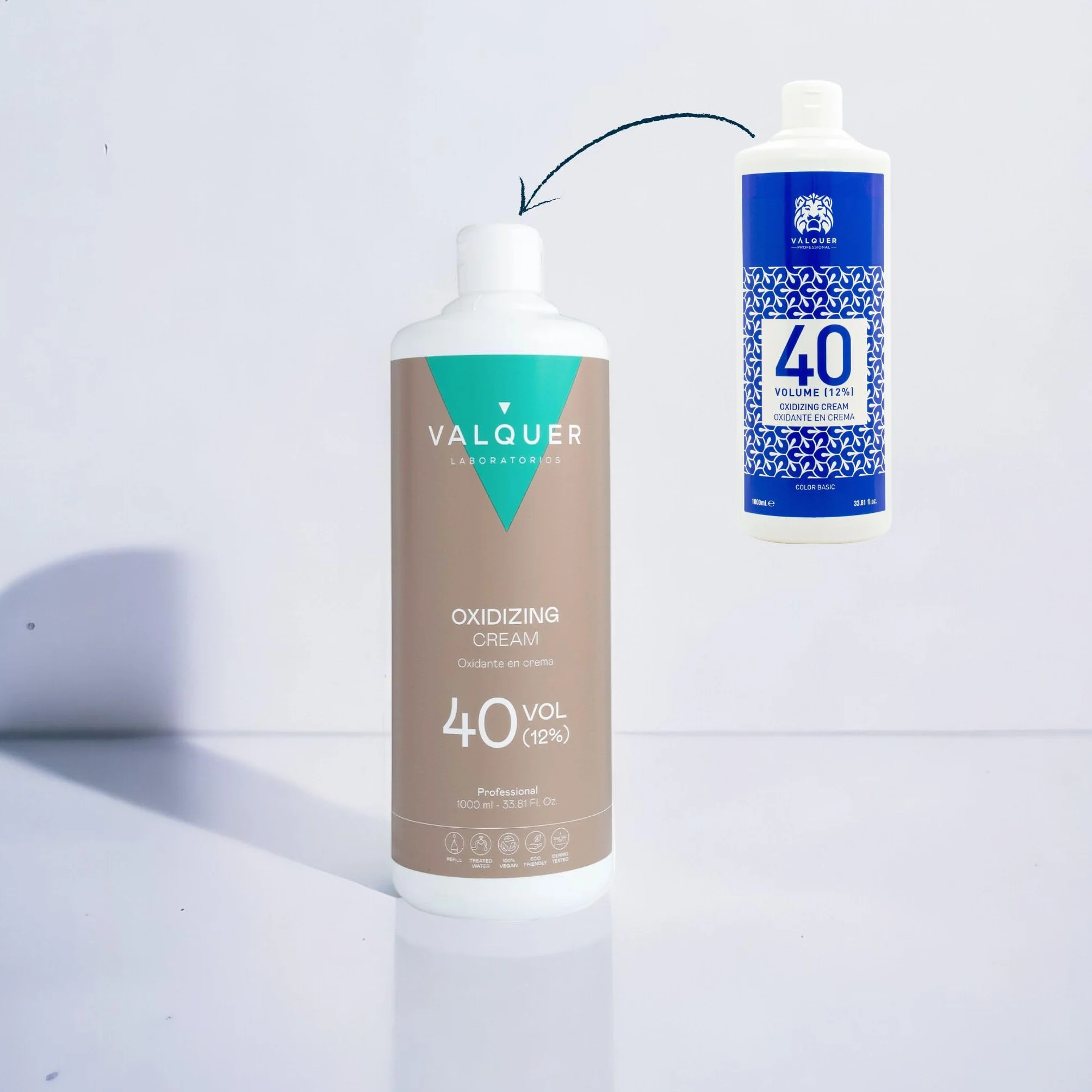 VALQUER Woda Utleniona w Kremie | Profesjonalny Utleniacz Fryzjerski do Koloryzacji i Rozjaśniania Włosów | Stabilizowana Kremowa Formuła | 40 Vol 12% | 1000 ml