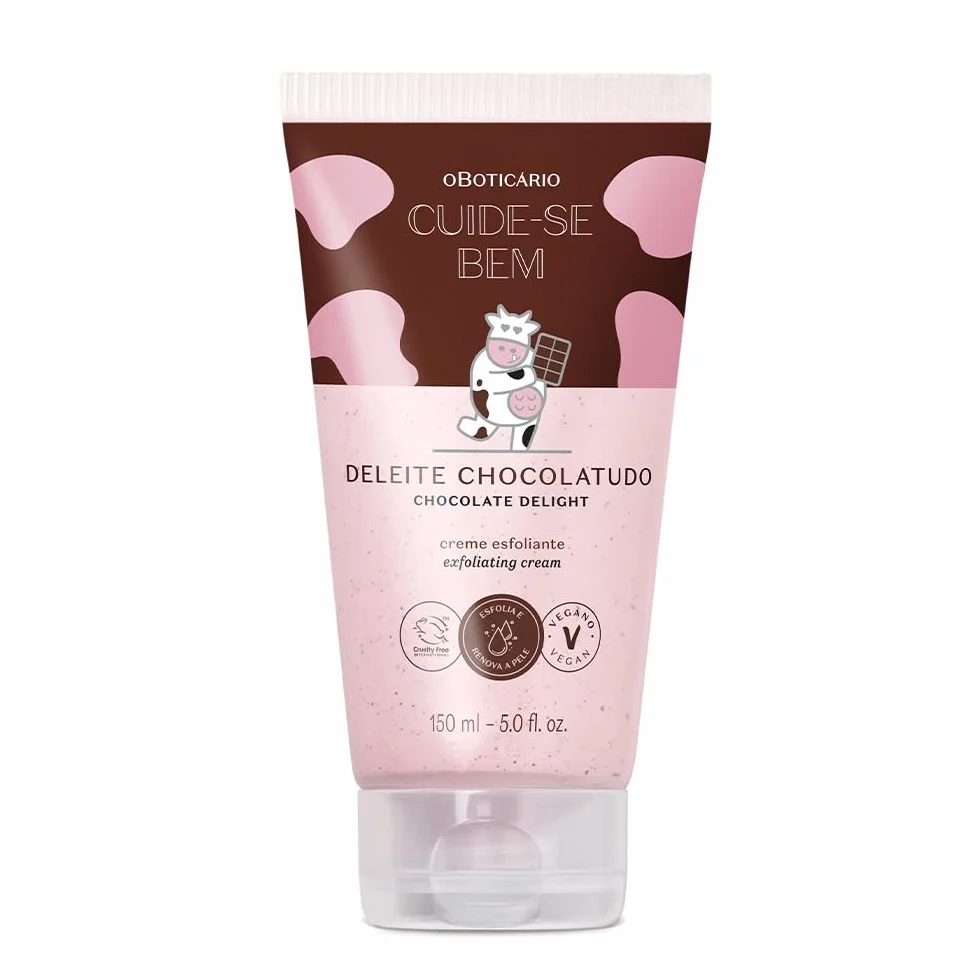 O Boticário Pielęgnacja Bem Peeling do ciała Czekolada Delight I Body Scrub Kobiety Perfumy Usuwa Wegańskie Zanieczyszczenia, 150g