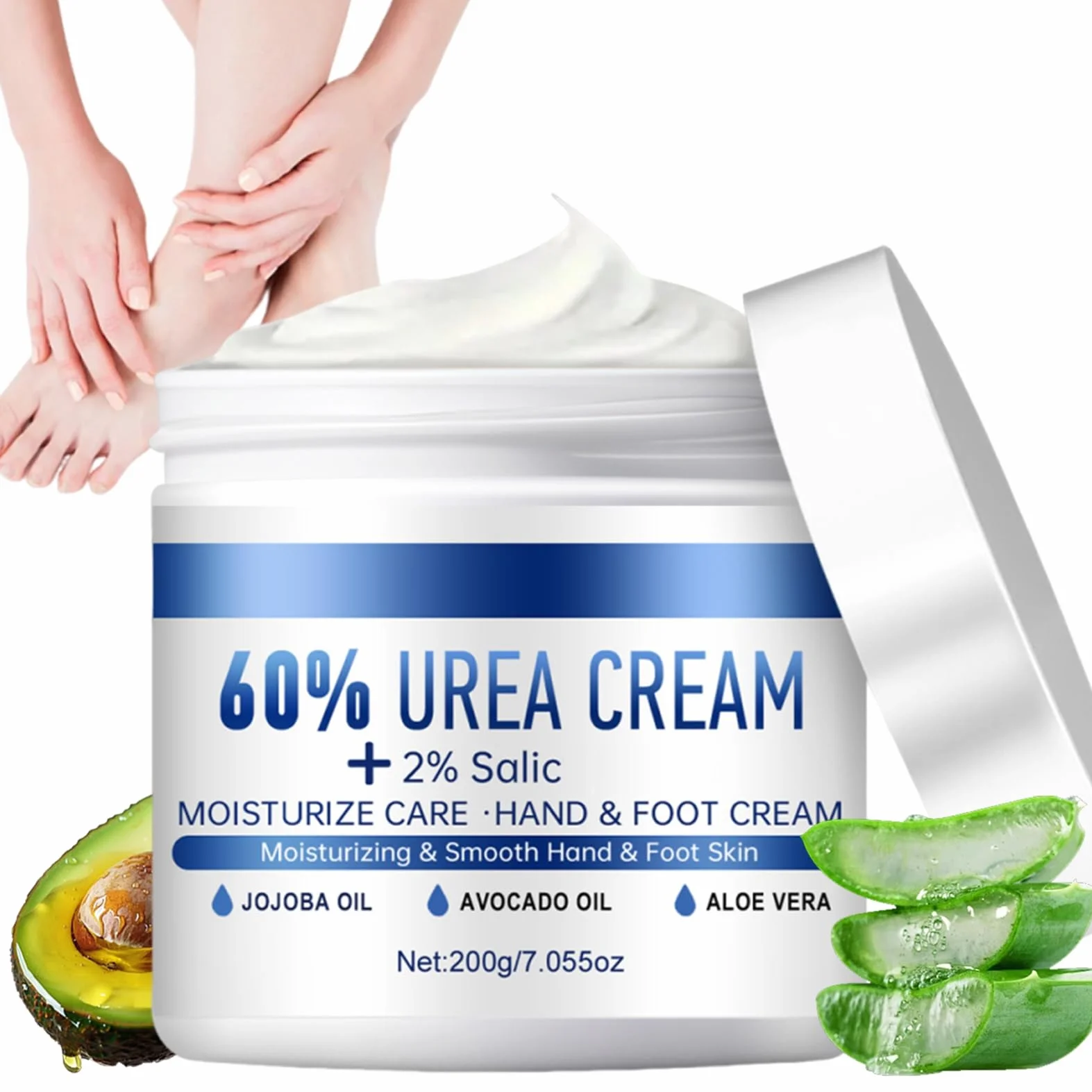 Krem do stóp z mocznikiem, 60%, 200 g, krem do stóp z mocznika, bardzo suche stopy, maksymalna moc, balsam do ciała zapewnia głębokie nawilżenie, pielęgnacja stóp przeciw zrogowaciałej skórze