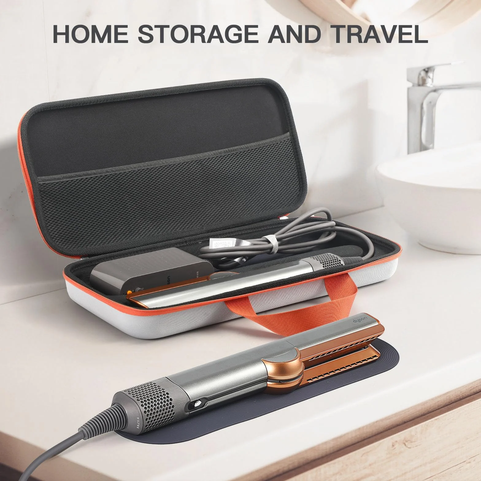 Twarde Etui Podróżne Do Prostownicy Dyson Airstrait HT01, Przenośna Torba Do Przechowywania, Szary, Large