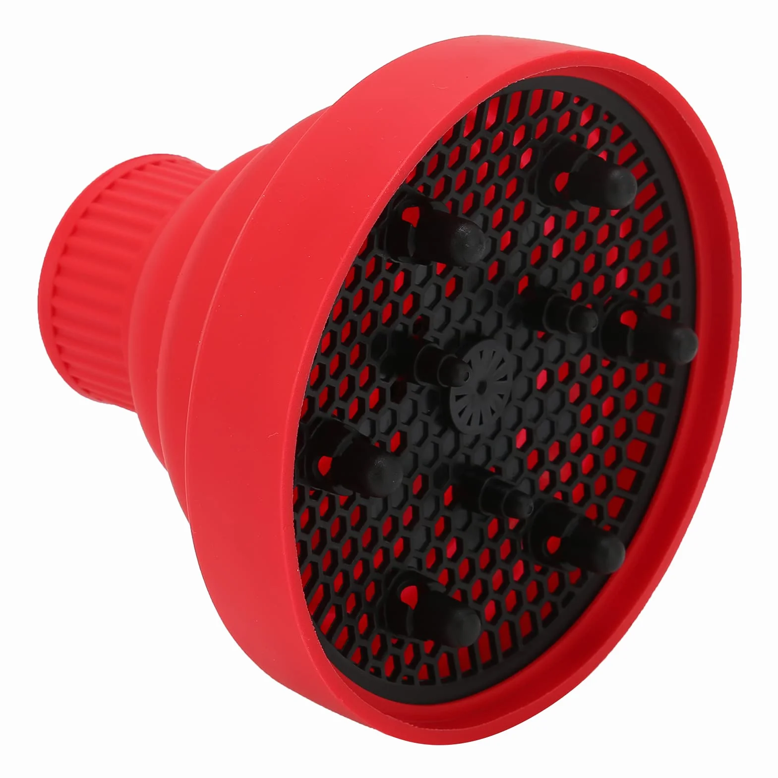 Generic Uniwersalny Składany Dyfuzor do Suszarki do Włosów dla Idealnej Kręconej Fryzury Przenośny Składany Dyfuzor Podróżny Suszarek Włosów 4-5cm (czerwony)