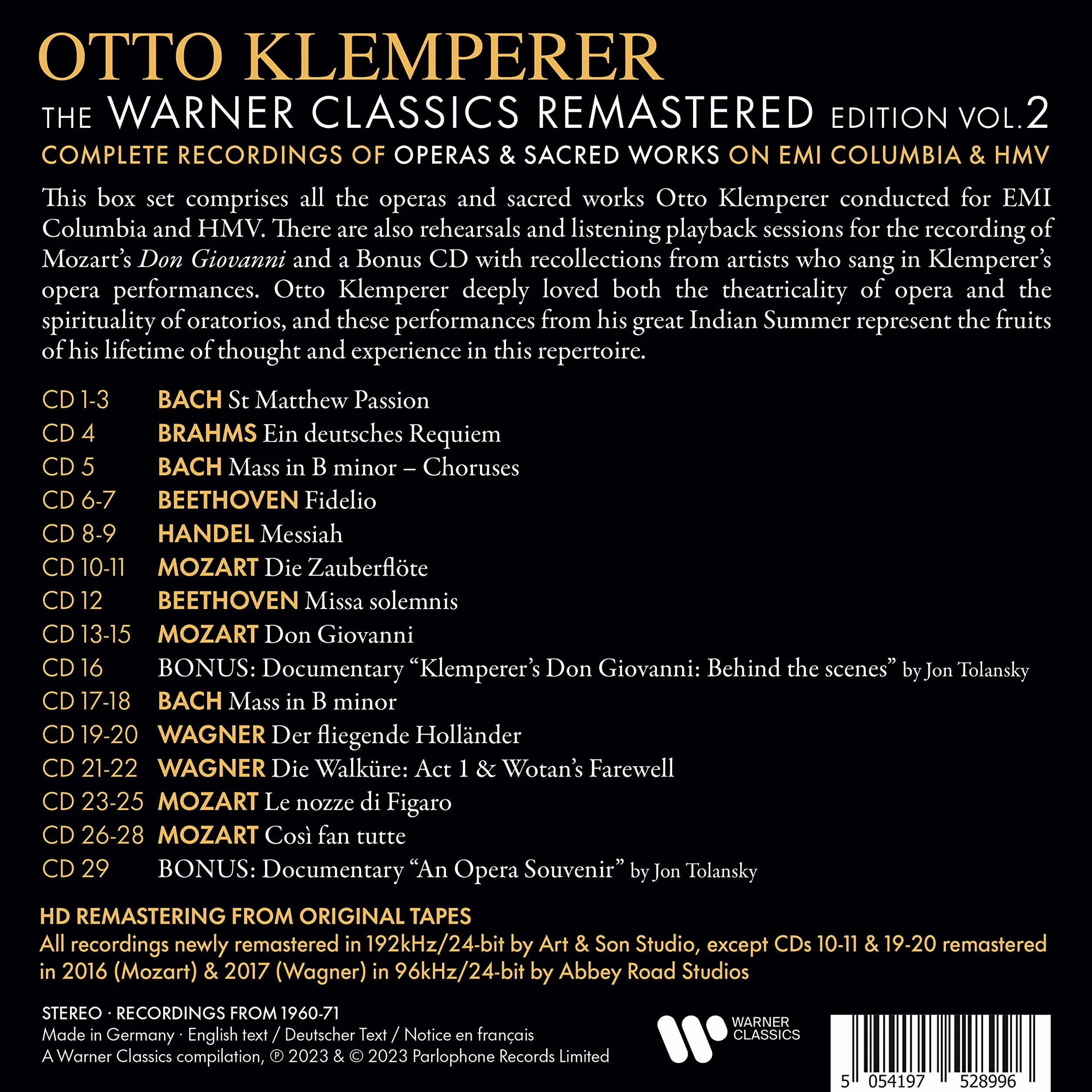 Complete Remastered Édition 29cd (Operas & Sacred)